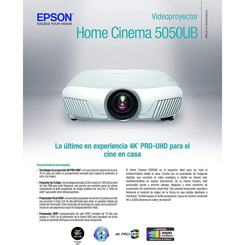 Epson Home Cinema 5050UB 3LCD Projector with 4K Enhancement and HDR, , hires