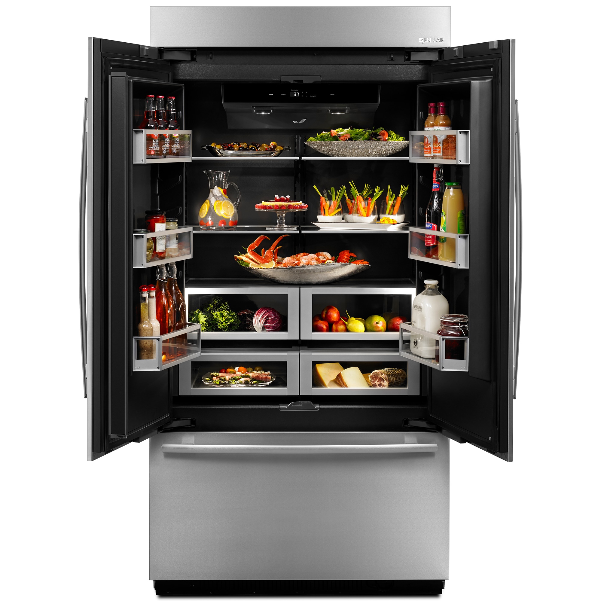 JennAir 42 in. 24.2 cu. ft. Built-In Counter Depth French Door Refrigerator with Ice Maker - Custom Panel Ready, , hires