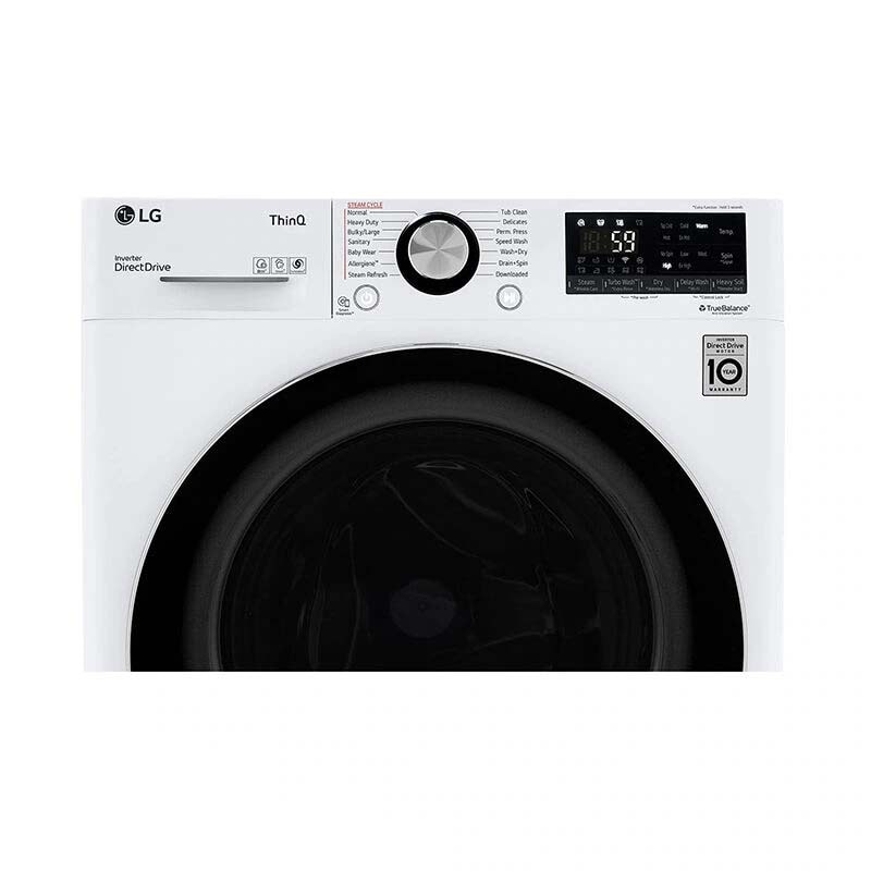 LG 24" Electric All-in-One Front Loading Combo with 2.4 Cu. Ft. Washer with 14 Wash Programs & 2.4 Cu. Ft. Dryer with 1 Dryer Program, Sensor Dry & Wrinkle Care - White, White, hires
