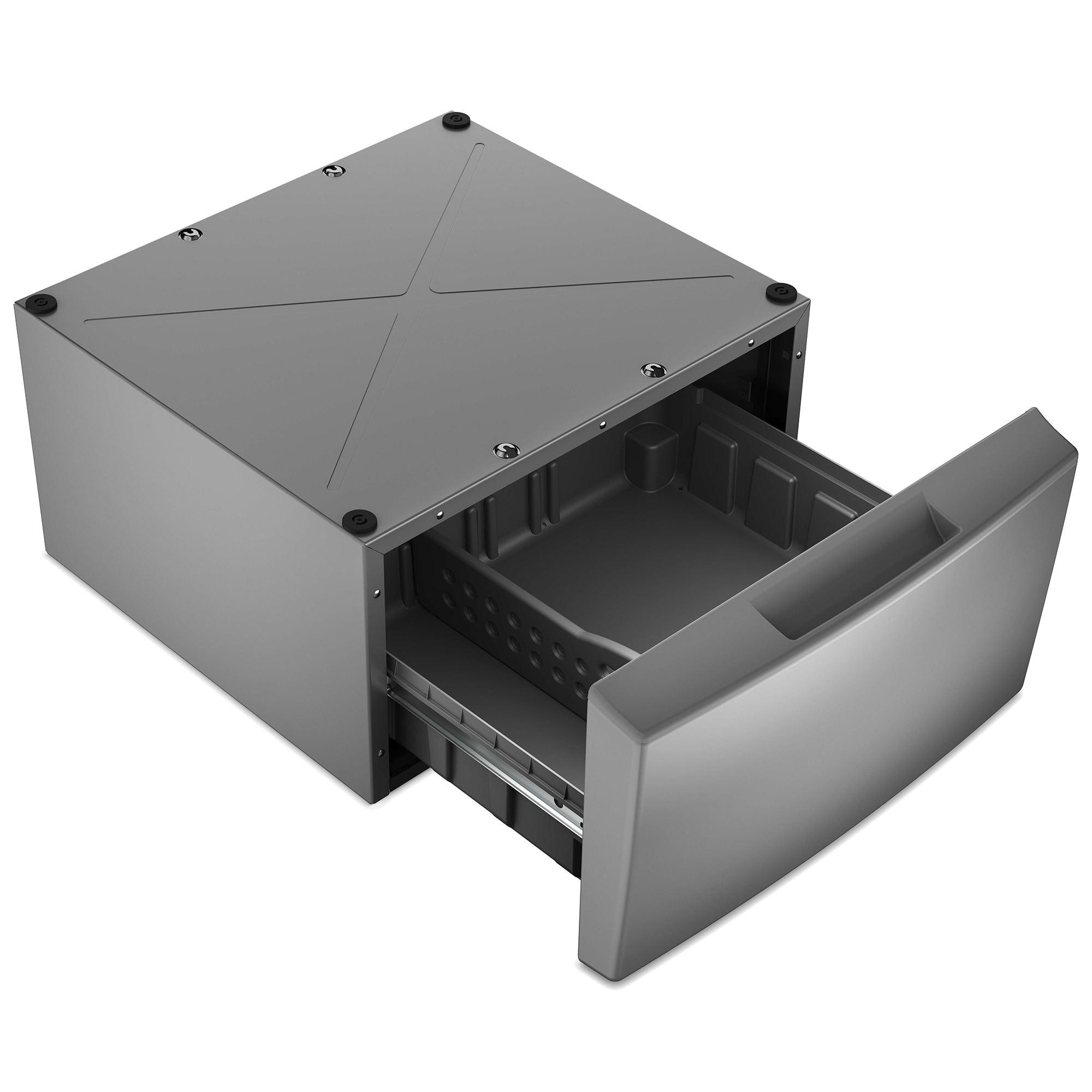 Whirlpool 15.5" Pedestal for Front Load Washer and Dryer with Storage Drawer - Radiant Silver, Radiant Silver, hires