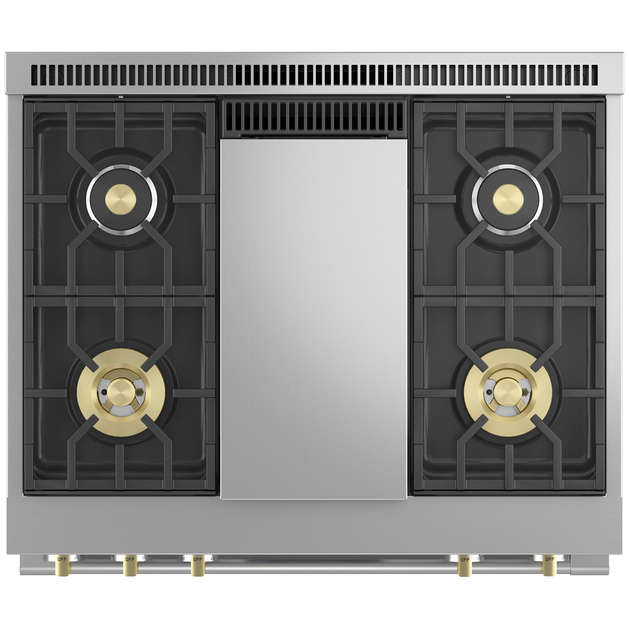 Monogram Statement Series 36 in. 5.7 cu. ft. Smart Air Fry True European Convection Dual Fuel Range with 4 Sealed Burners & Griddle - Stainless Steel, , hires