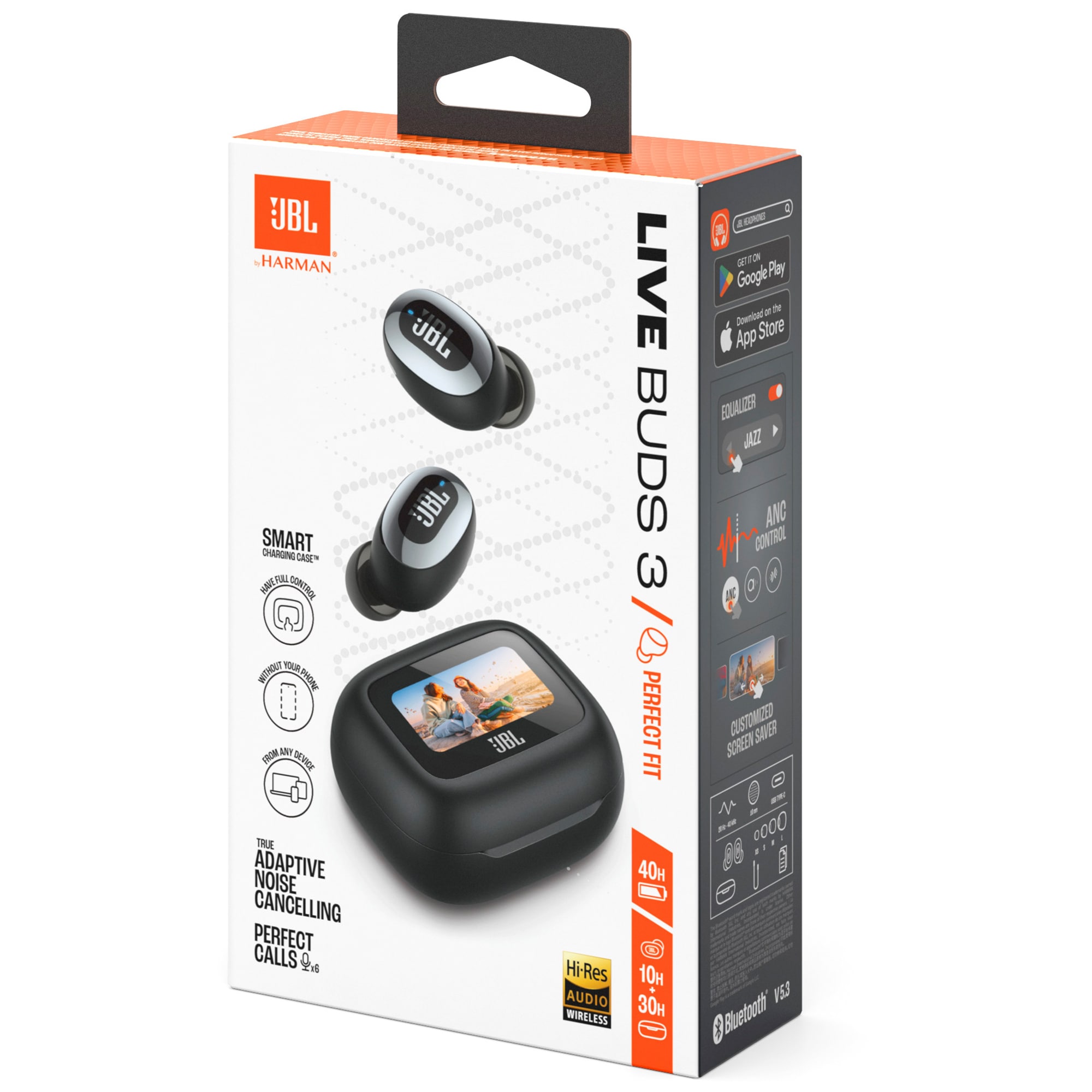 JBL Live Buds 3 True Wireless Noise-Canceling Earbuds (Black), , hires