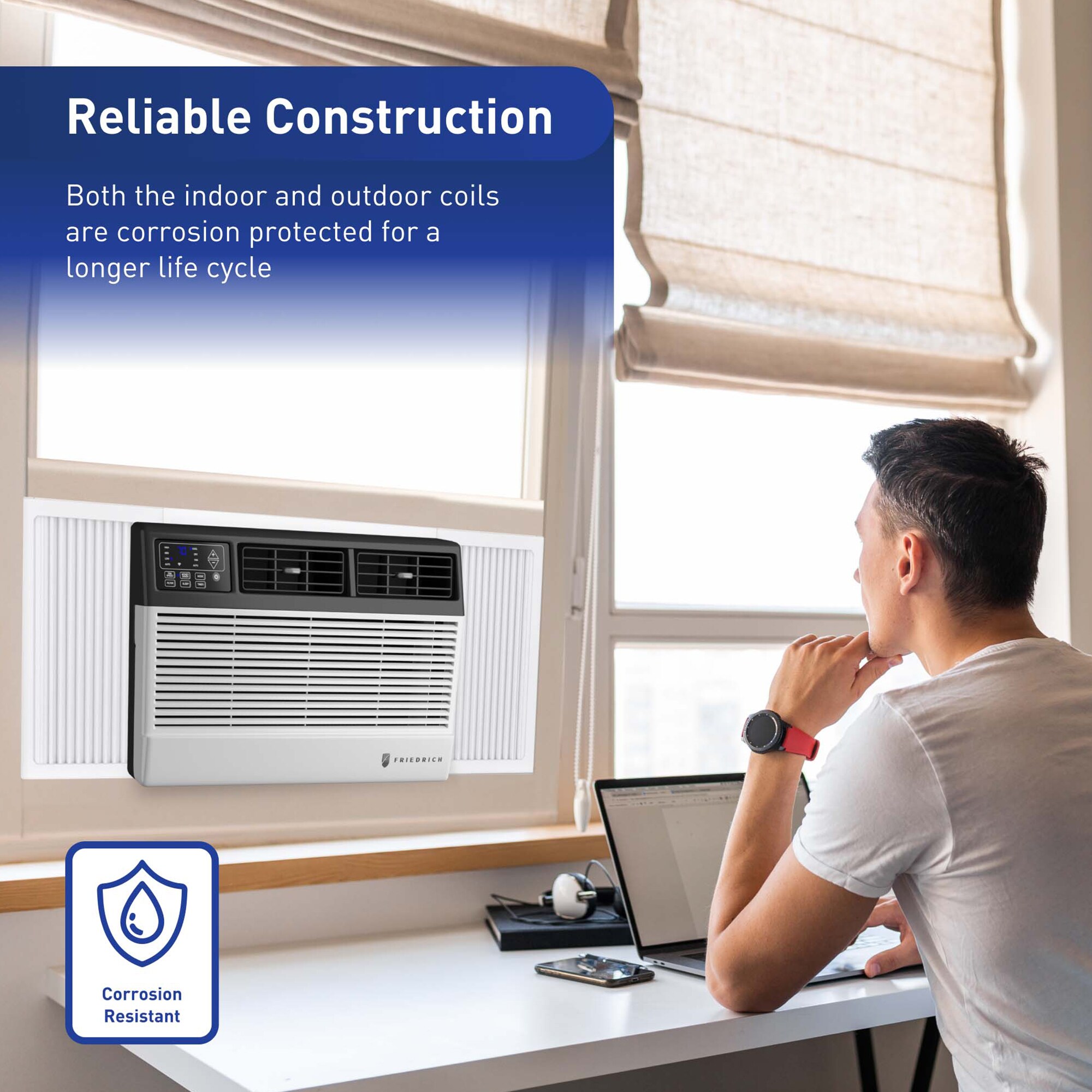 Friedrich Chill Premier Series 10,000 BTU 115V Smart Window Air Conditioner with 3 Fan Speeds, Remote Control - White, , hires