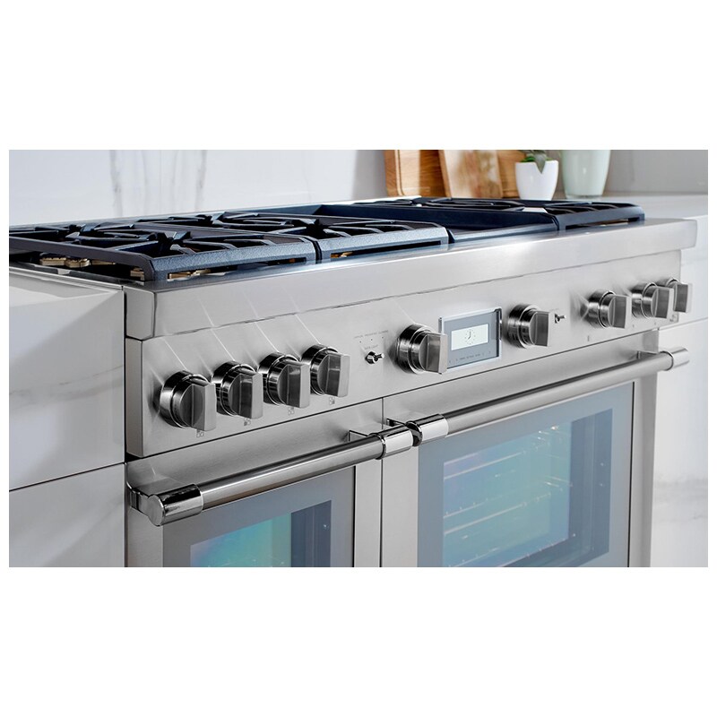 Thermador Pro Grand Professional Series 48 in. 8.2 cu. ft. Smart Standard Convection Double Oven Gas Range with 6 Sealed Burners & Griddle - Stainless Steel, , hires