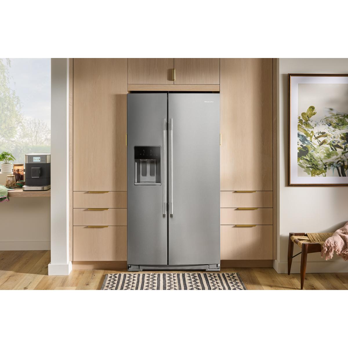 KitchenAid 36 in. 20.8 cu. ft. Counter Depth Side-by-Side Refrigerator with Ice & Water Dispenser - Fingerprint Resistant Stainless Steel, Fingerprint Resistant Stainless, hires