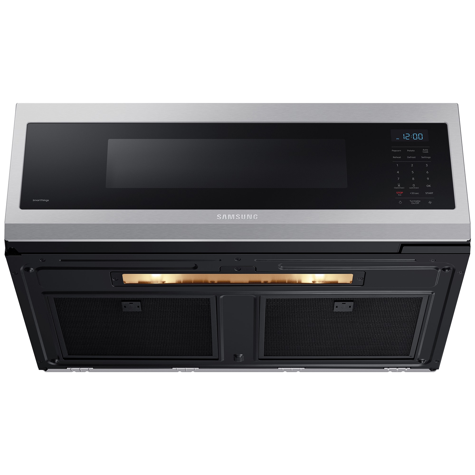 Samsung 30 in. 1.1 cu. ft. 1100W Low Profile Smart Over-the-Range Microwave with 400 CFM - Stainless Steel, Stainless Steel, hires