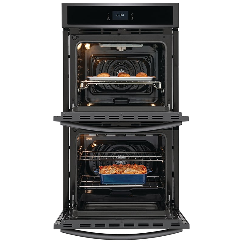 Frigidaire Gallery 27 in. 7.6 cu. ft. Top Control SteamElectric Double Wall Oven with True European Convection - Black Stainless, Black Stainless, hires