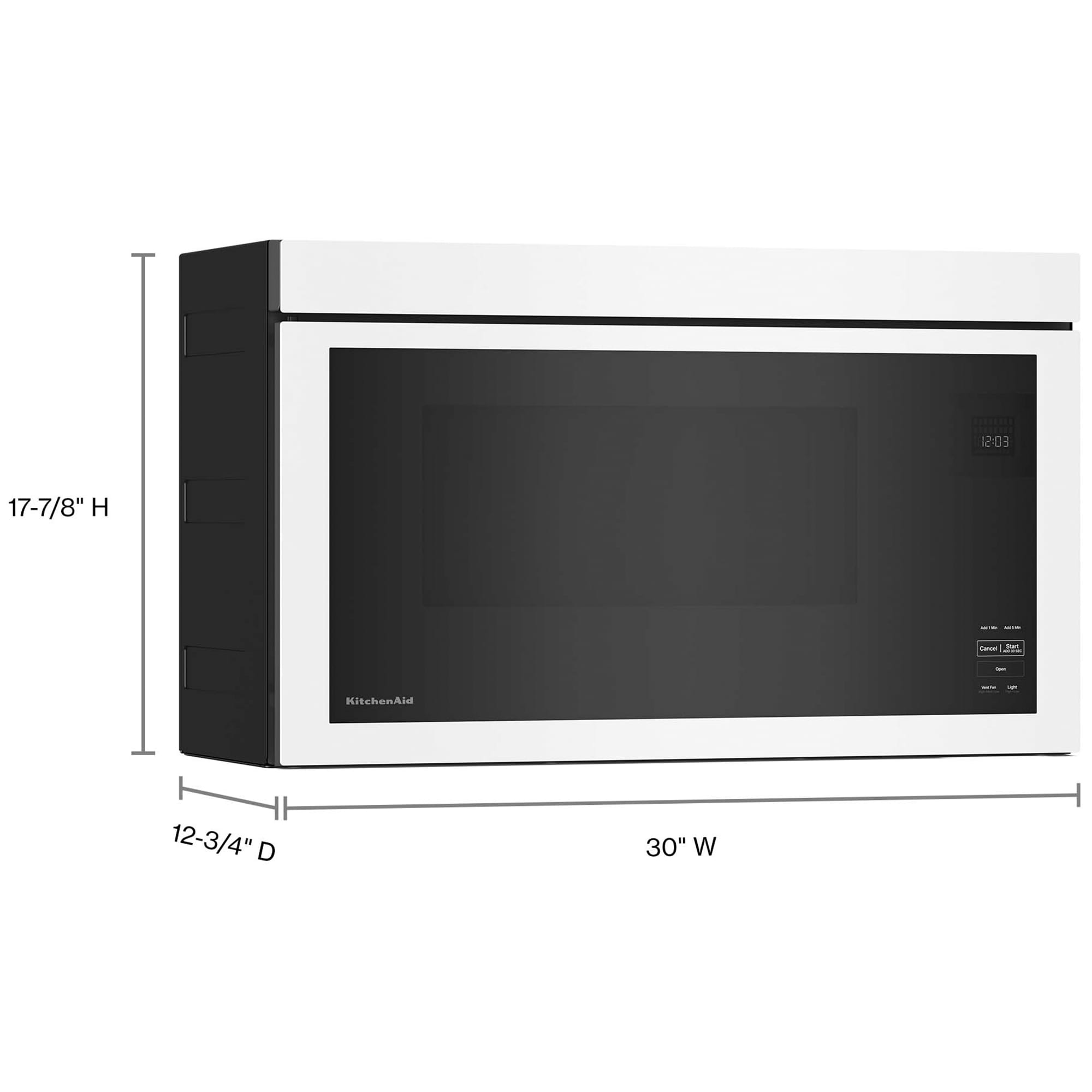 KitchenAid 30 in. 1.1 cu. ft. 1000W Over-the-Range Microwave with 400 CFM & Sensor Cooking - White, White, hires