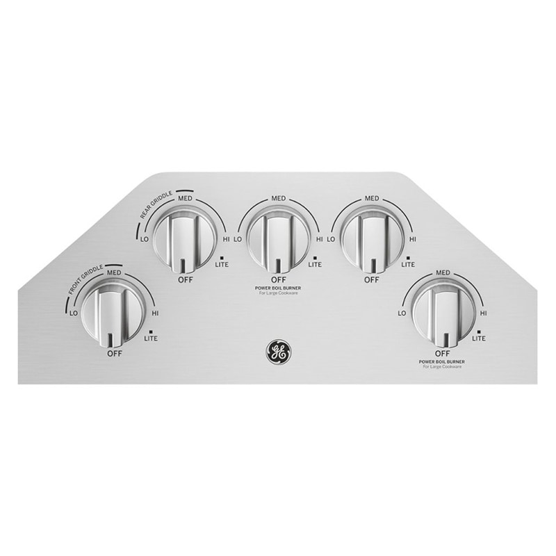 GE 36 in. 5-Burner Natural Gas Cooktop with Simmer Burner & Power Burner - Stainless Steel, Stainless Steel, hires