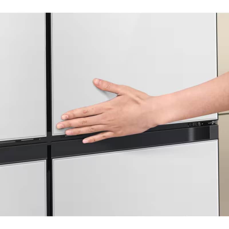 Samsung Bespoke 36 in. 22.8 cu. ft. Smart Counter Depth 4-Door French Door Refrigerator with Internal Water Autofill Pitcher - White Glass, White Glass, hires