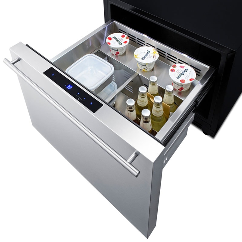 Summit 24 in. 2.0 cu. ft. Outdoor Single Refrigerator Drawer - Stainless Steel/Panel Ready, , hires