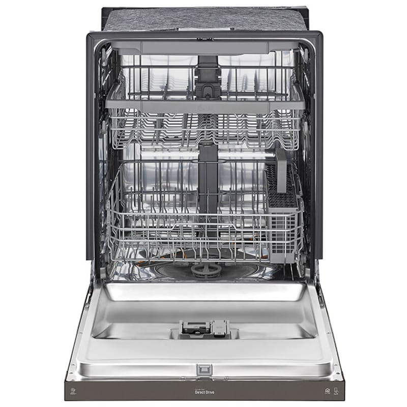 LG 24 in. Front Control Dishwasher with 48 dBa Sound Level, 3rd-Rack, Dynamic Dry & Pocket - Black Stainless, Black Stainless, hires