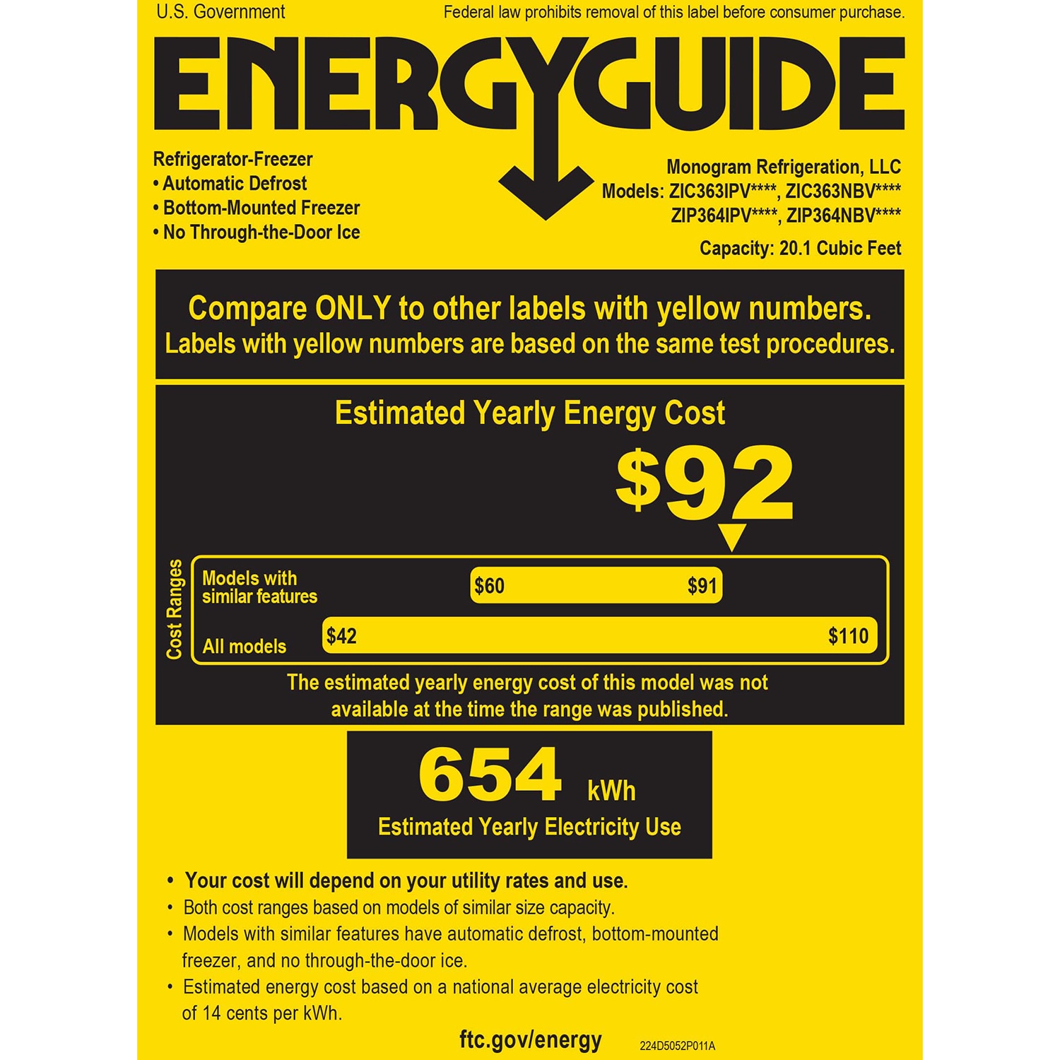 Monogram 36 in. 20.1 cu. ft. Built-In Smart Counter Depth 4-Door French Door Refrigerator with Ice Maker - Custom Panel Ready, , hires