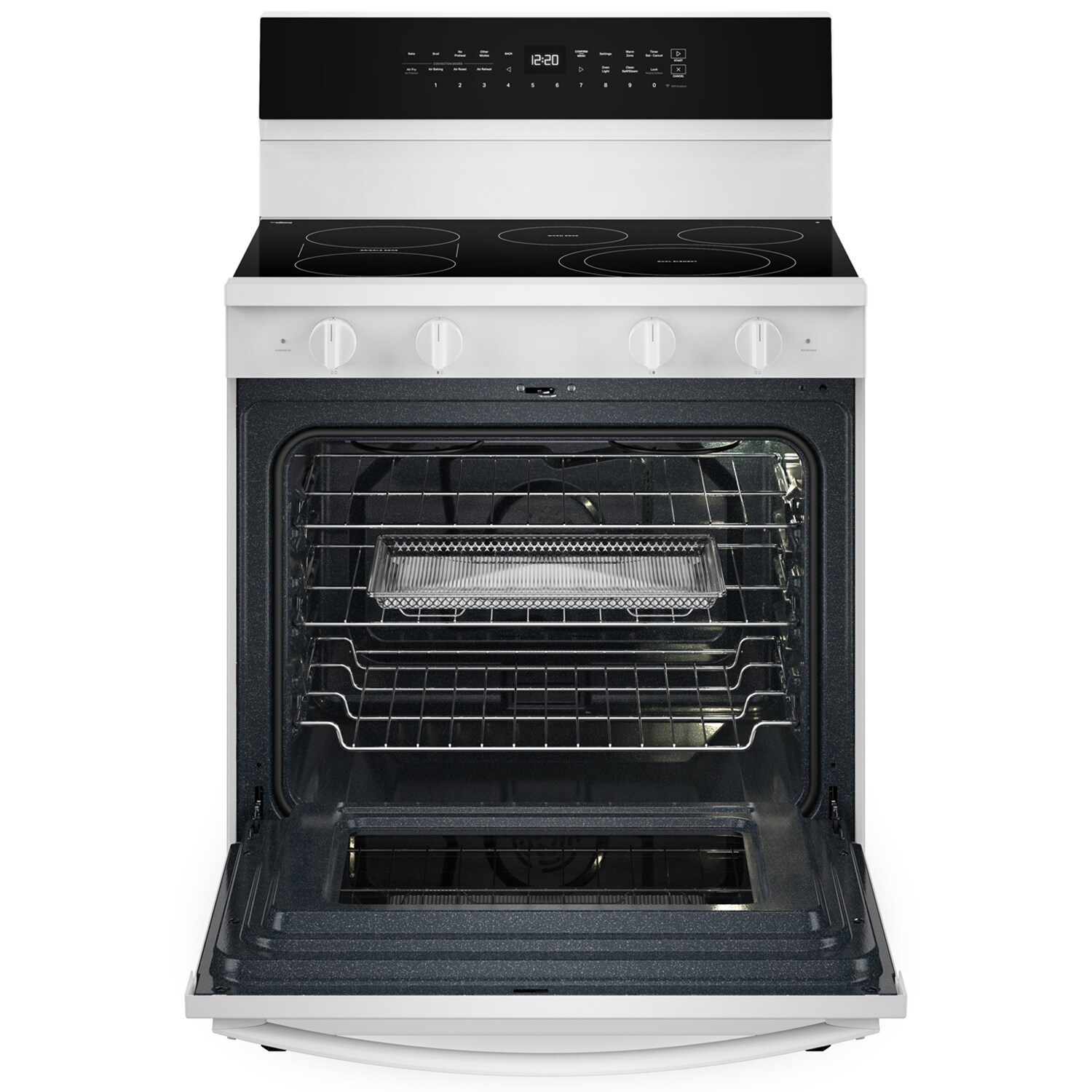 Whirlpool 30 in. 5.3 cu. ft. Smart Air Fry True European Convection Electric Range with Radiant Burners - White, White, hires