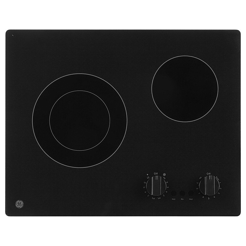 GE 21 in. 2-Burner Electric Cooktop with Simmer Burner - Black, , hires