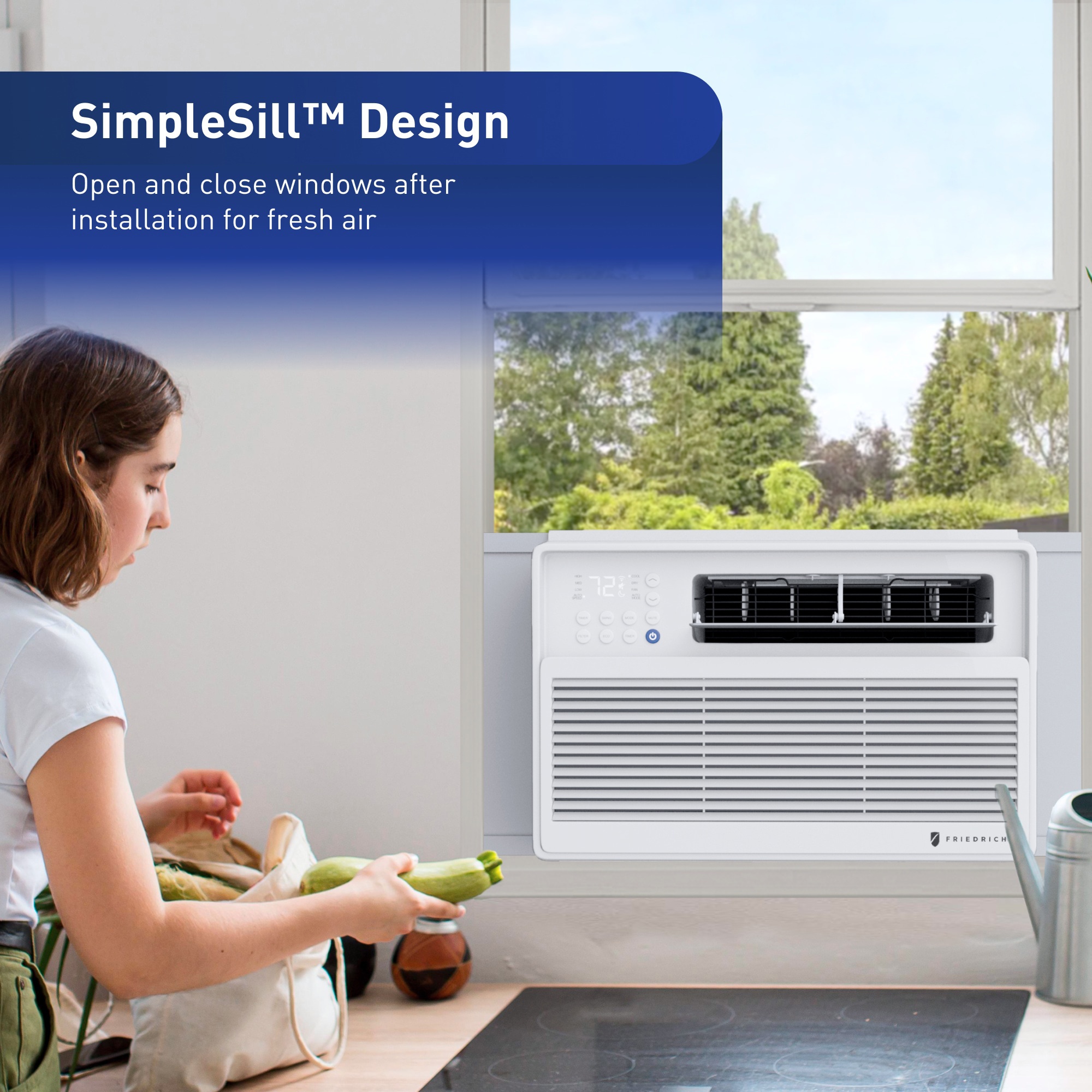 Friedrich Chill Premier Inverter Series 18,000 BTU 230V Smart Window/Wall Air Conditioner with 3 Fan Speeds, Remote Control - White, , hires
