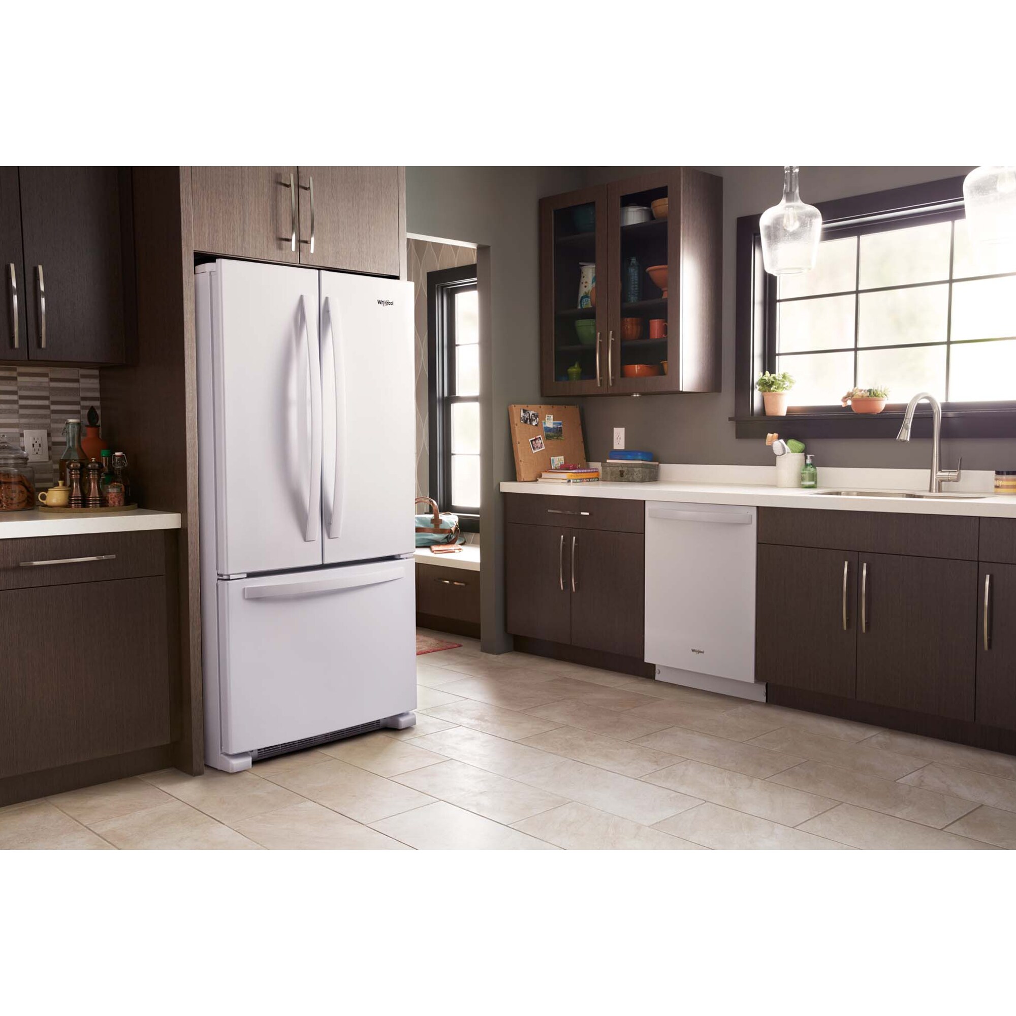 Whirlpool 33 in. 22.1 cu. ft. French Door Refrigerator with Internal Water Dispenser - White, White, hires
