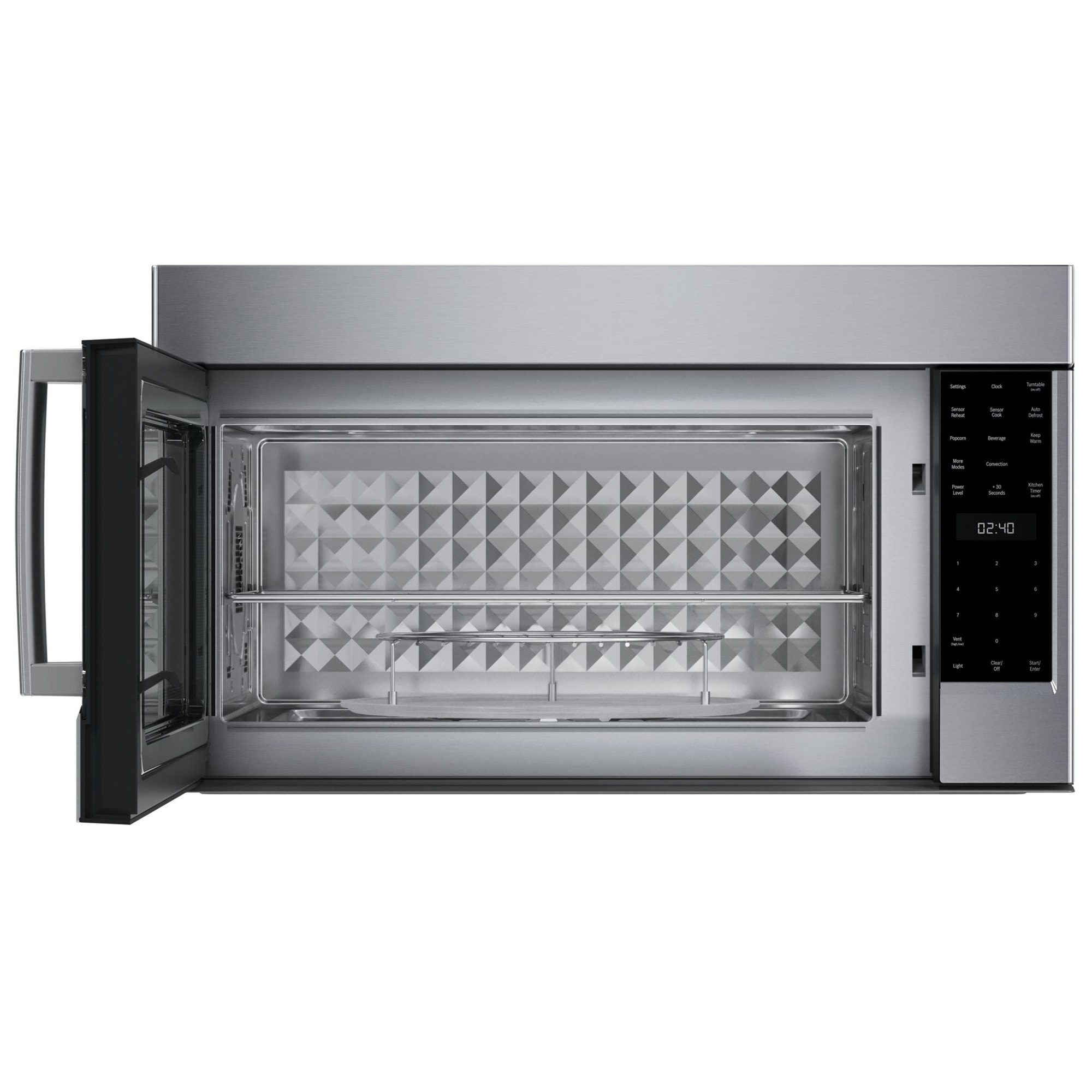 Bosch 800 Series 30 in. 1.9 cu. ft. 1000W Over-the-Range Microwave with 385 CFM, Convection & Sensor Cooking - Stainless Steel, , hires