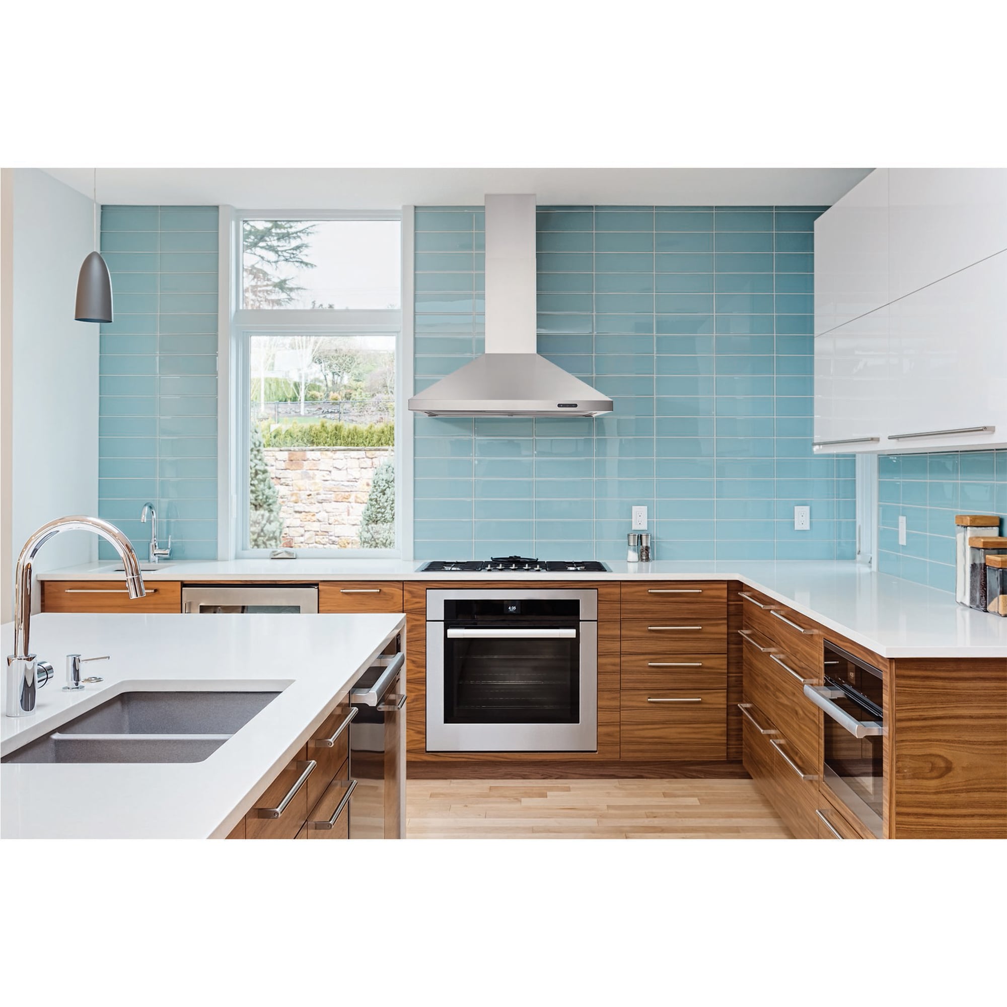 Broan Elite EW48 Series 30 in. Convertible Chimney Style Range Hood with 460 CFM, 3 Fan Speeds & 1 LED Light - Stainless Steel, , hires