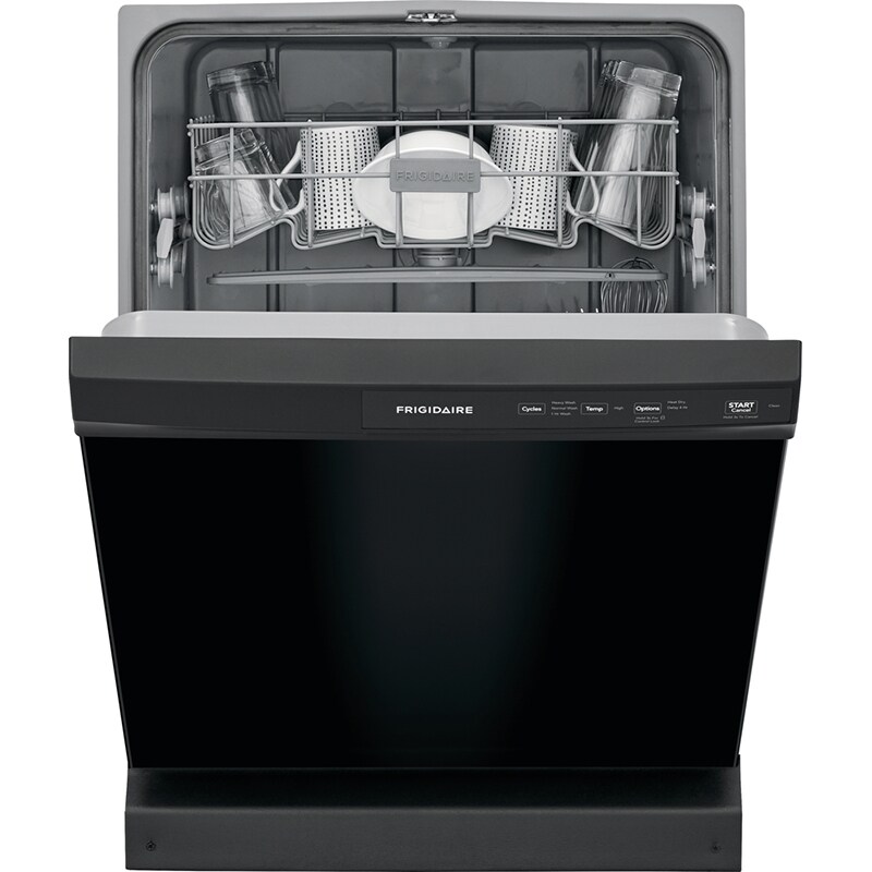 Frigidaire 24 in. Front Control Dishwasher with 55 dBa Sound Level & Pocket - Black, Black, hires