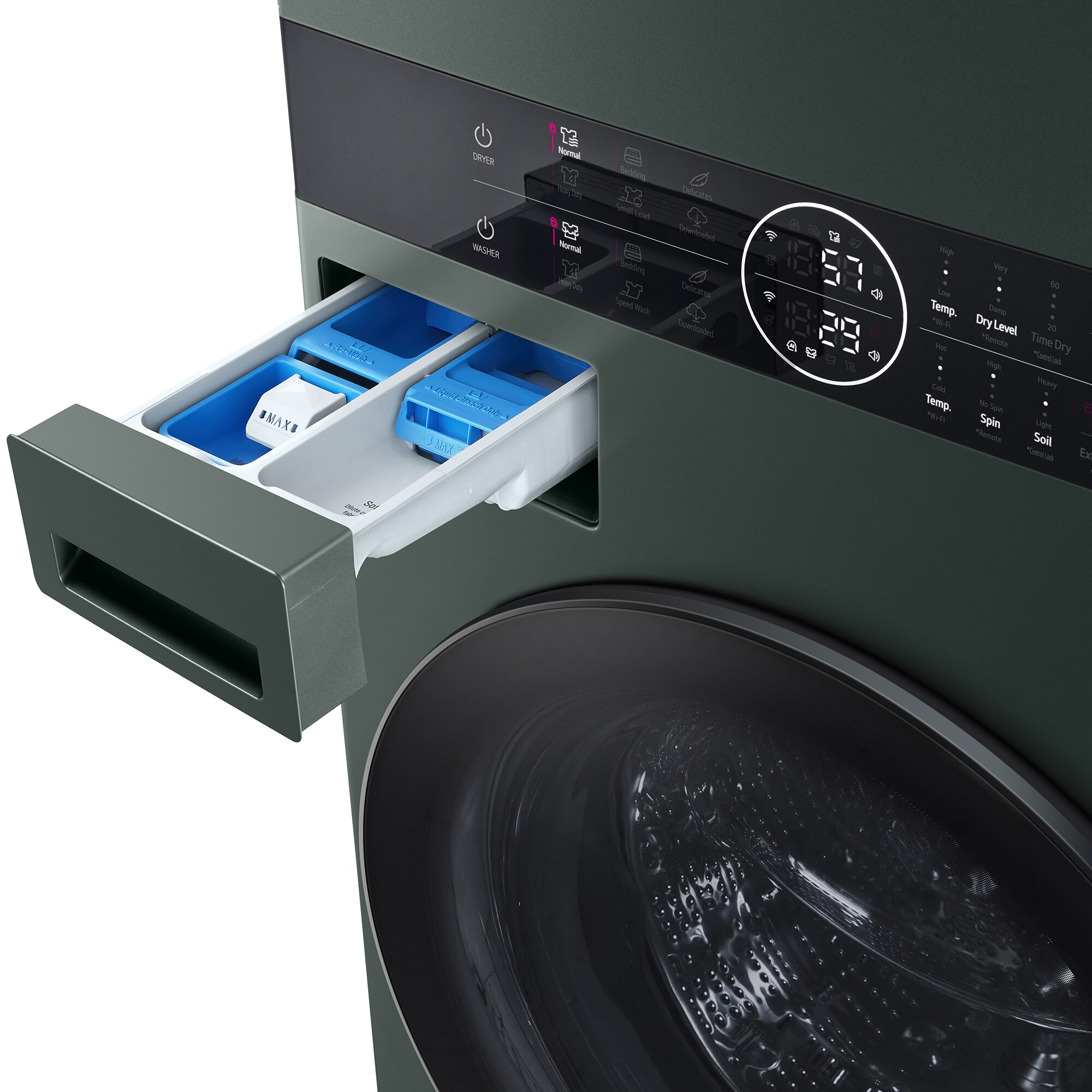 LG 27 in. WashTower with 4.5 cu. ft. Washer with 6 Wash Programs & 7.4 cu. ft. Electric Dryer with 6 Dryer Programs, Sensor Dry & Wrinkle Care - Nature Green, Nature Green, hires