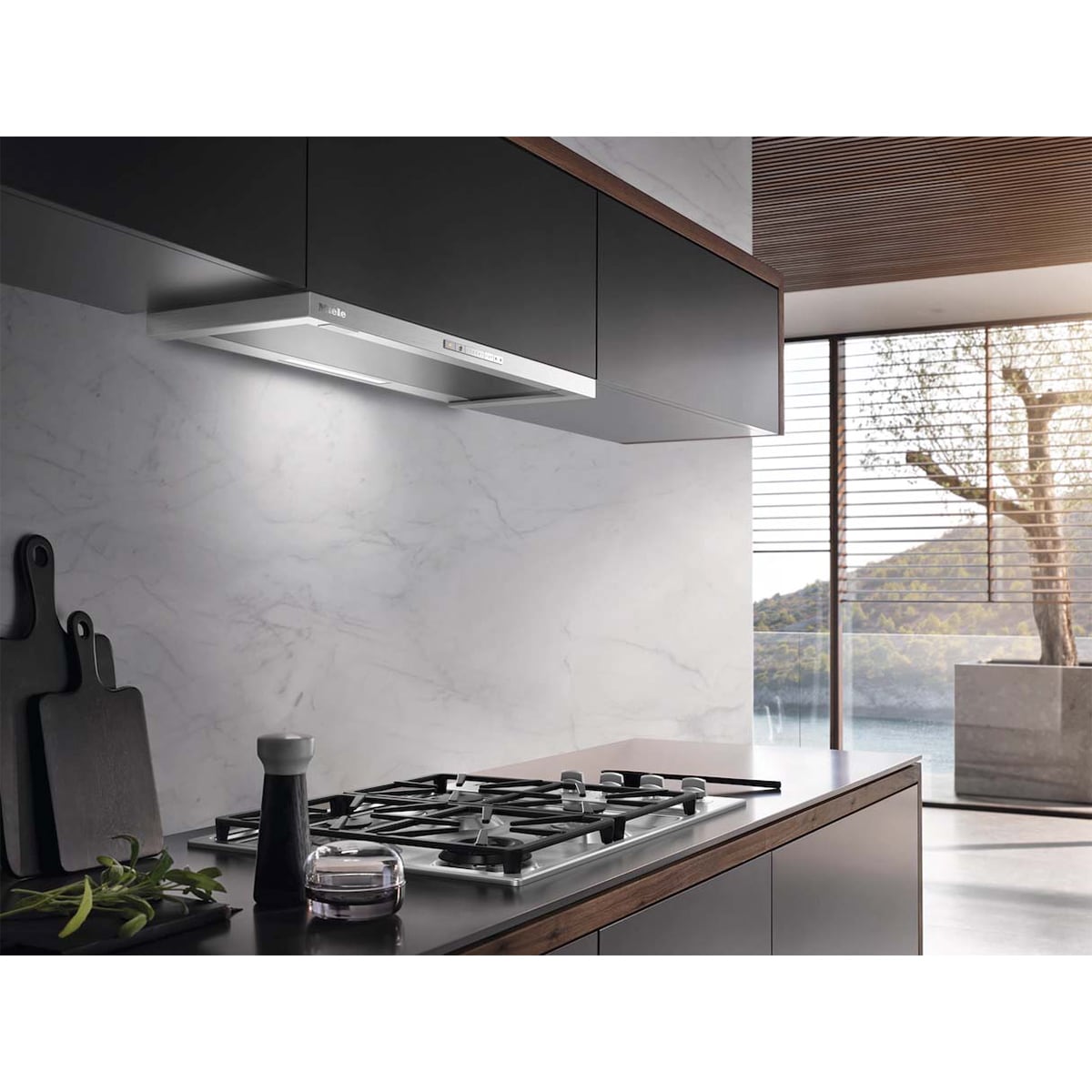 Miele 30 in. Smart Convertible Slide-Out Style Range Hood with 625 CFM, 3 Fan Speeds & 1 LED Light - Stainless Steel, , hires