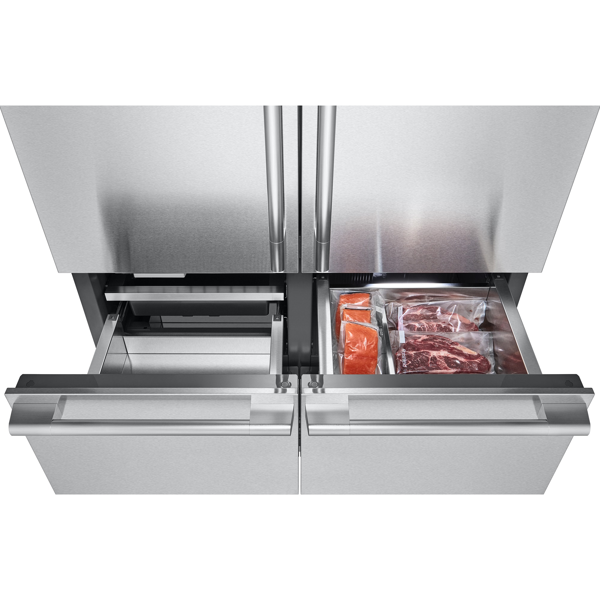 Signature Kitchen Suite 48 in. 26 cu. ft. Built-In Smart Counter Depth 6-Door French Door Refrigerator with Internal Water Dispenser - Custom Panel Ready, , hires