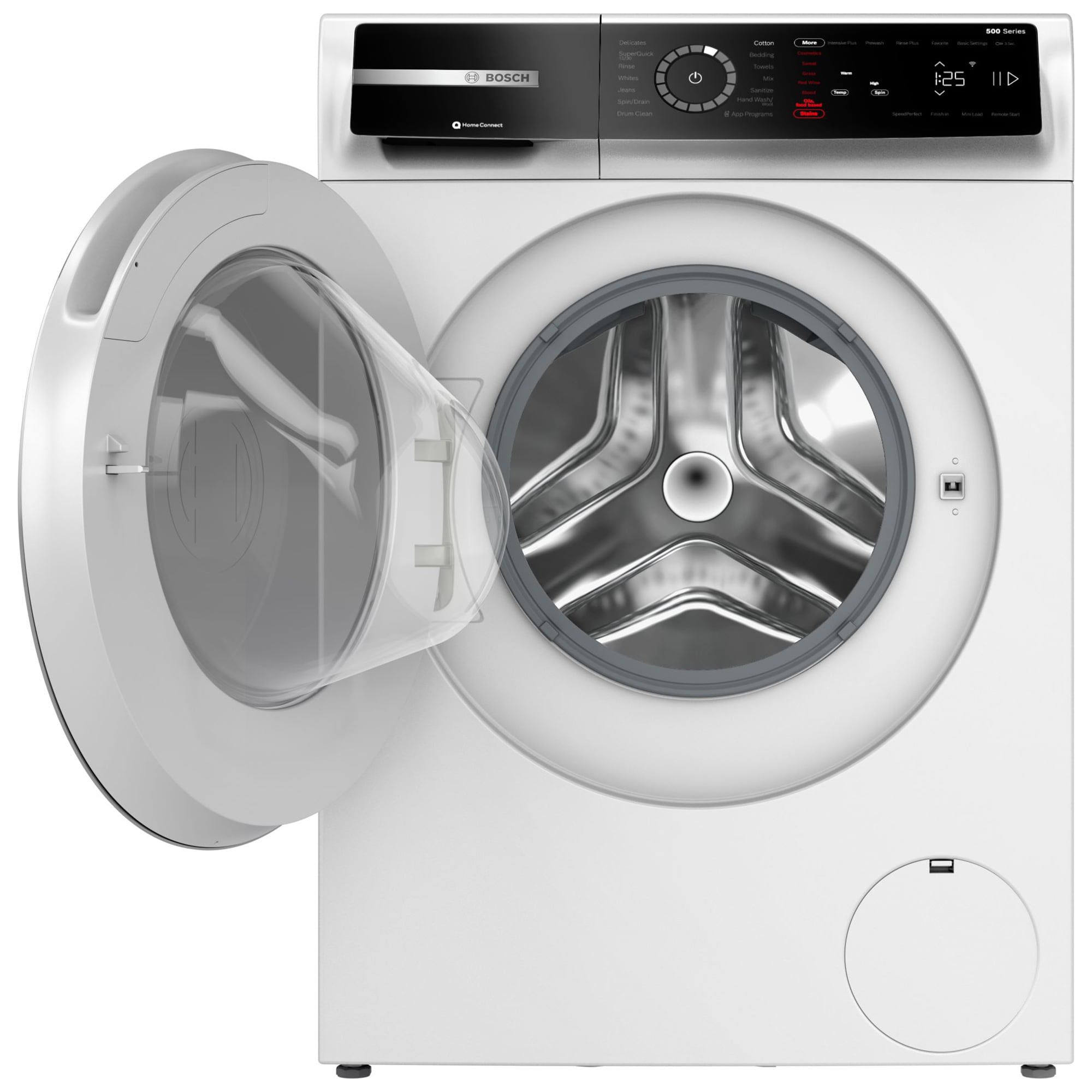 Bosch 500 Series 24 in. 2.4 cu. ft. Smart Stackable Front Load Washer with Sanitize Cycle - White, , hires