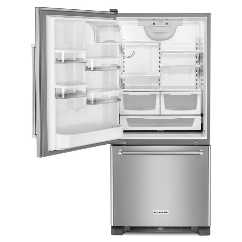 KitchenAid 30 in. 19.0 cu. ft. Bottom Freezer Refrigerator Left Hinged - Stainless Steel, , hires