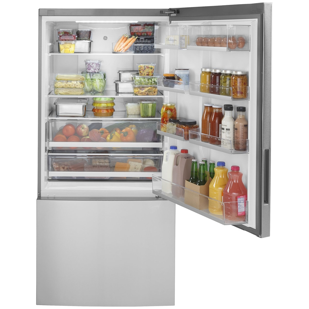 GE 31 in. 17.7 cu. ft. Counter Depth Bottom Freezer Refrigerator - Fingerprint Resistant Stainless, , hires
