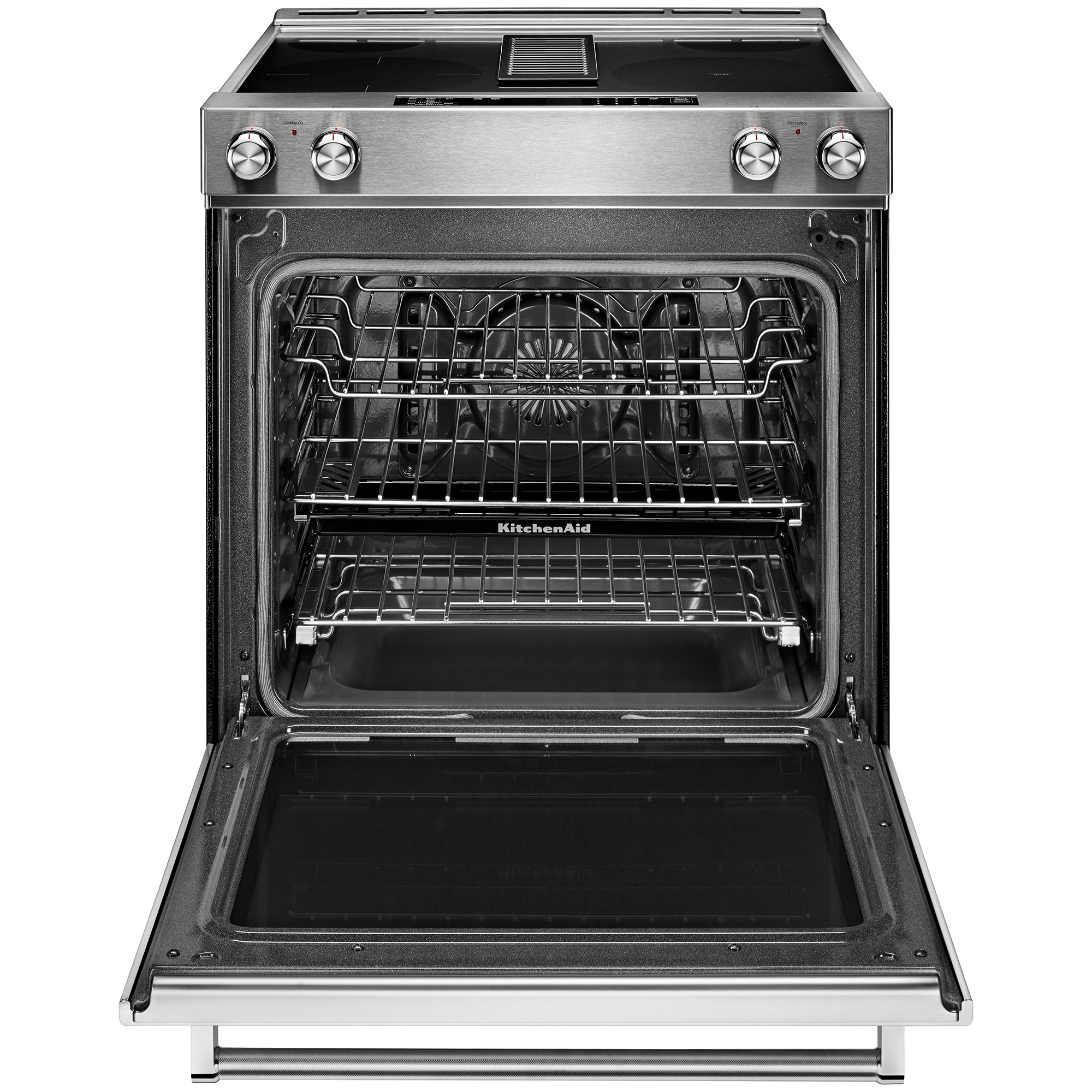 KitchenAid 30 in. 6.4 cu. ft. True European Convection Slide-In Electric Range with Radiant Burners - Stainless Steel, , hires