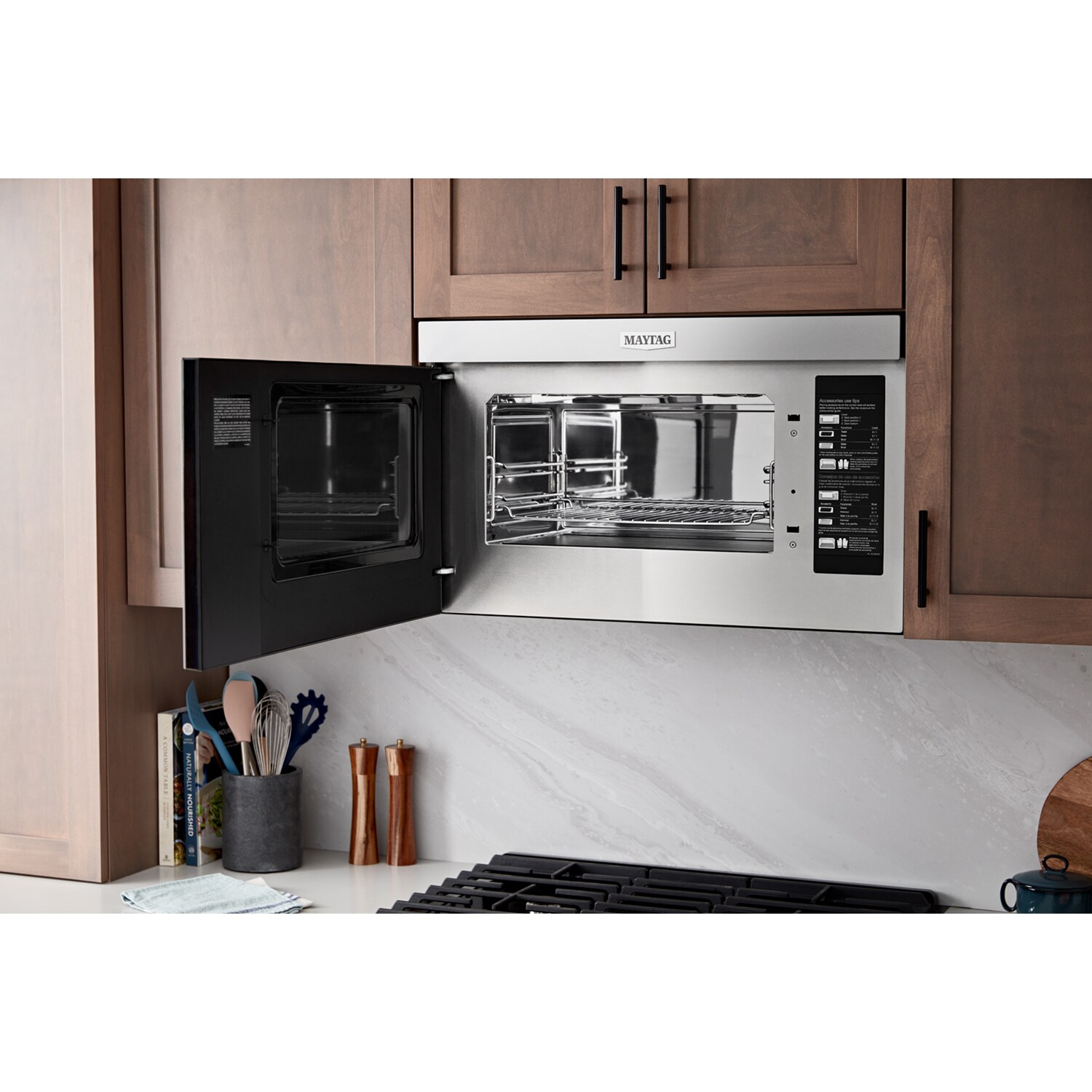 Maytag 30 in. 1.1 cu. ft. 950W Smart Over-the-Range Microwave with 400 CFM & Sensor Cooking - Stainless Steel, , hires