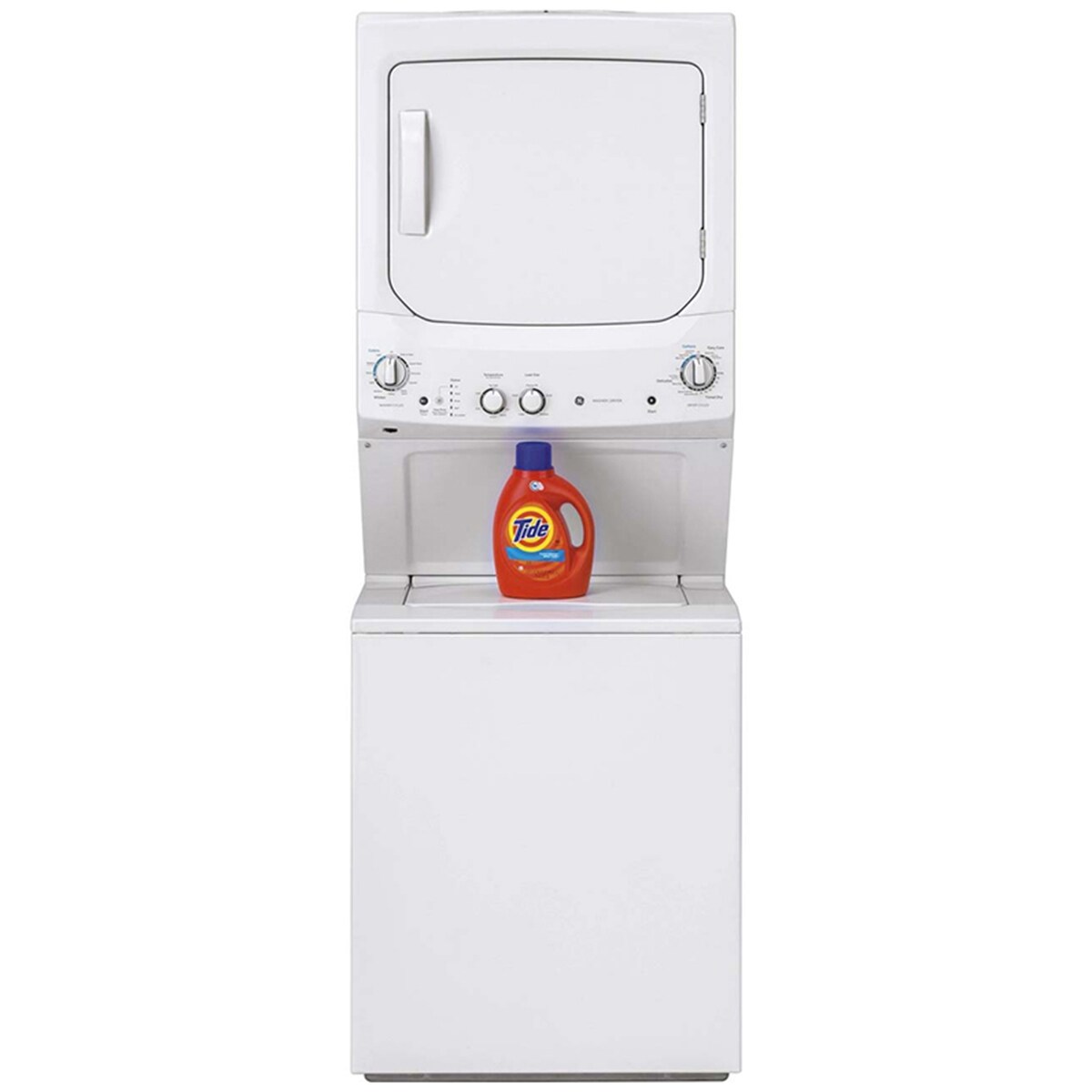 GE 27" Electric Stacked Laundry Center with 3.8 Cu. Ft. Washer with 11