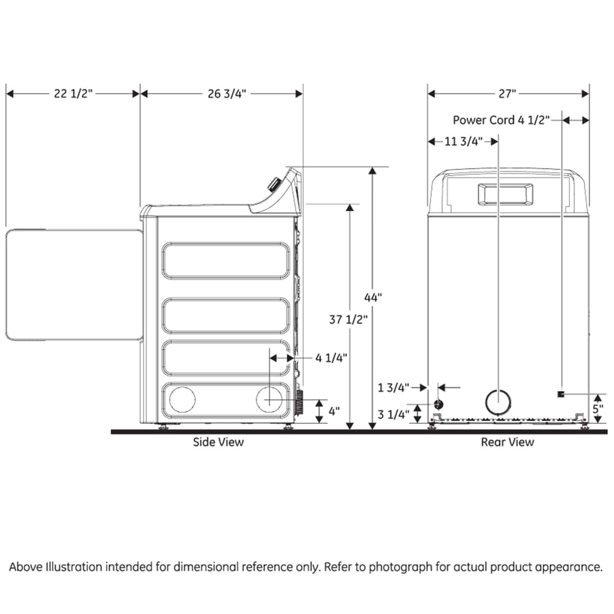 GE 27 in. 6.2 cu. ft. Gas Dryer - White, , hires