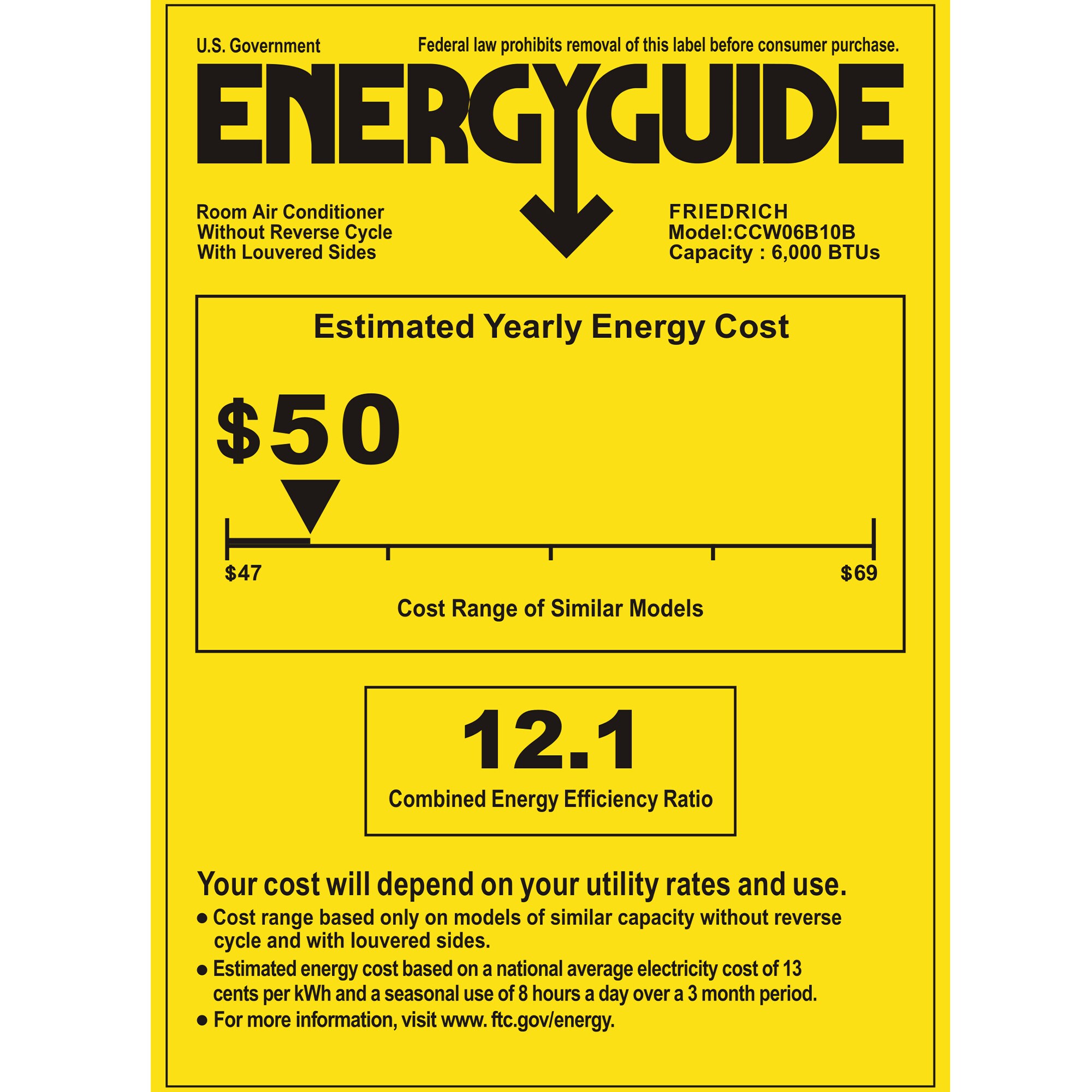 Friedrich Chill Premier Series 6,000 BTU Smart Energy Star Window/Wall