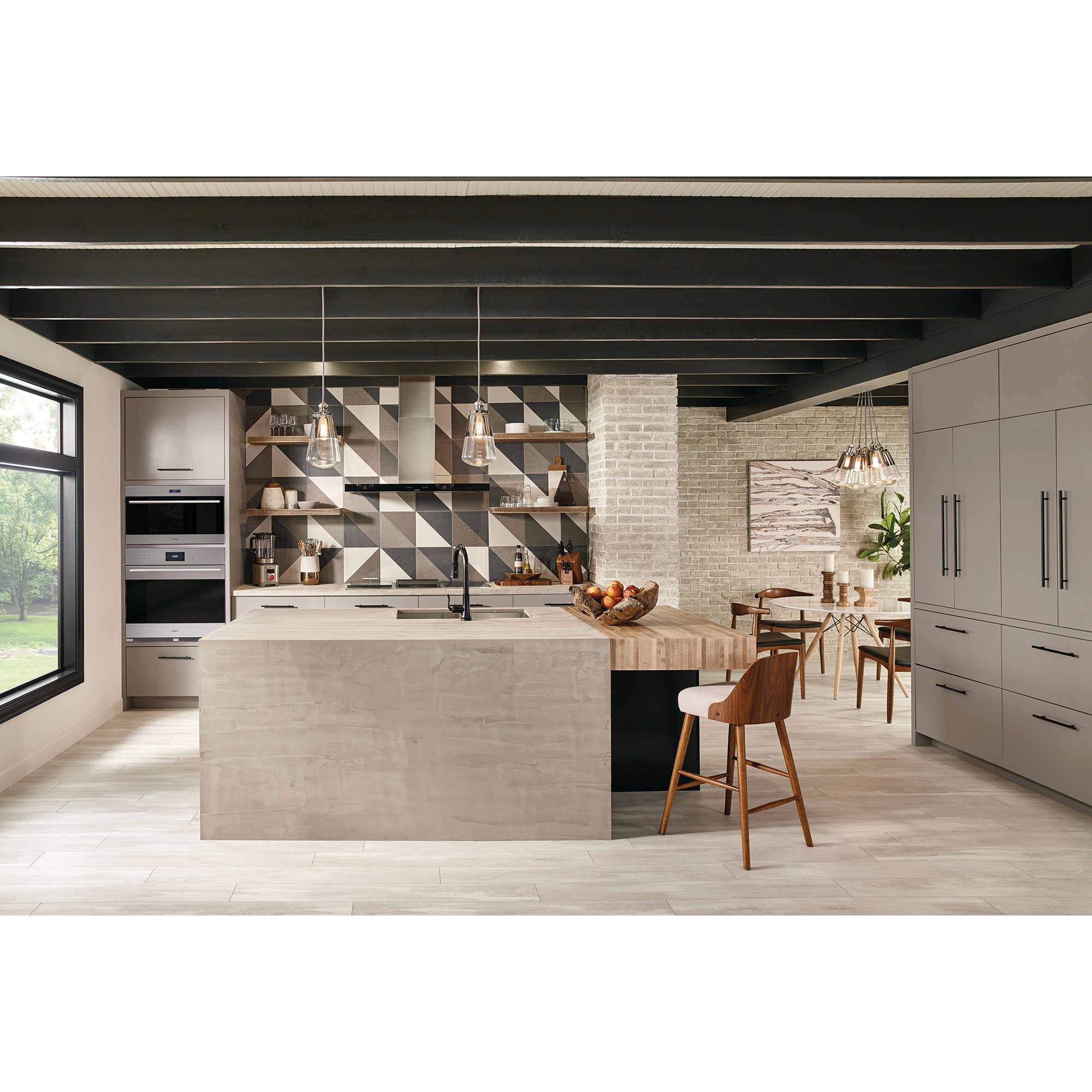 Wolf 45 in. Convertible Chimney Style Range Hood with 3 Fan Speeds & 2 LED Lights - Black, , hires