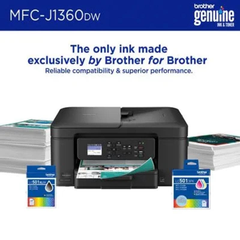 Brother Work Smart 1360 Wireless Color Inkjet All-in-One Printer with Automatic Duplex Printing and 1.8" Color Display, , hires