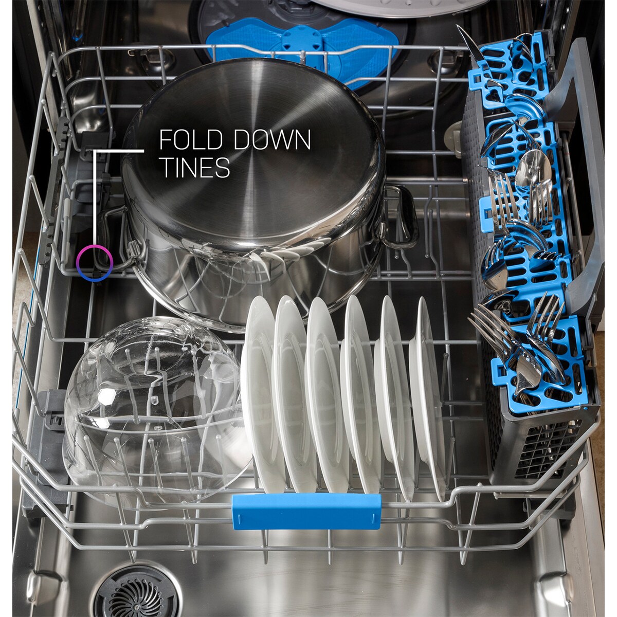 GE Profile 24 in. Top Control Flush-Mount Smart Dishwasher with 39 dBa Sound Level, 3rd-Rack & Twin Turbo Dry Boost - Fingerprint resistant Black Stainless, , hires