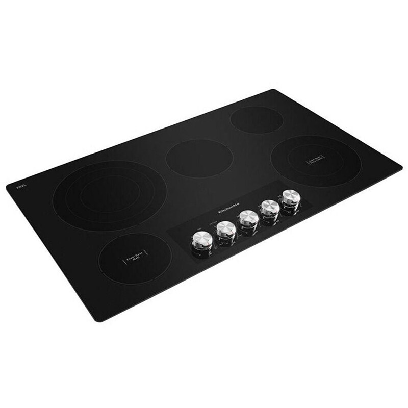 KitchenAid 36 in. 5-Burner Electric Cooktop with Simmer Burner & Power Burner - Stainless Steel, , hires