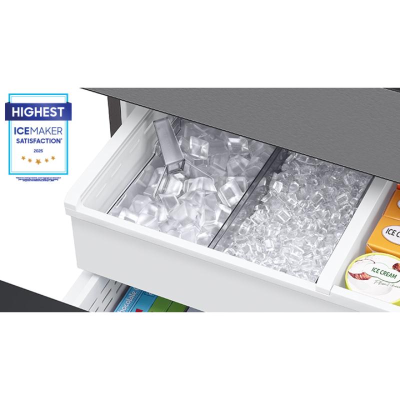 Samsung Bespoke 36 in. 22.5 cu. ft. Smart Counter Depth 4-Door French Door Refrigerator with AI Family Hub+, Beverage Center & Internal Water AutoFill Pitcher - Charcoal Glass, Charcoal Glass, hires