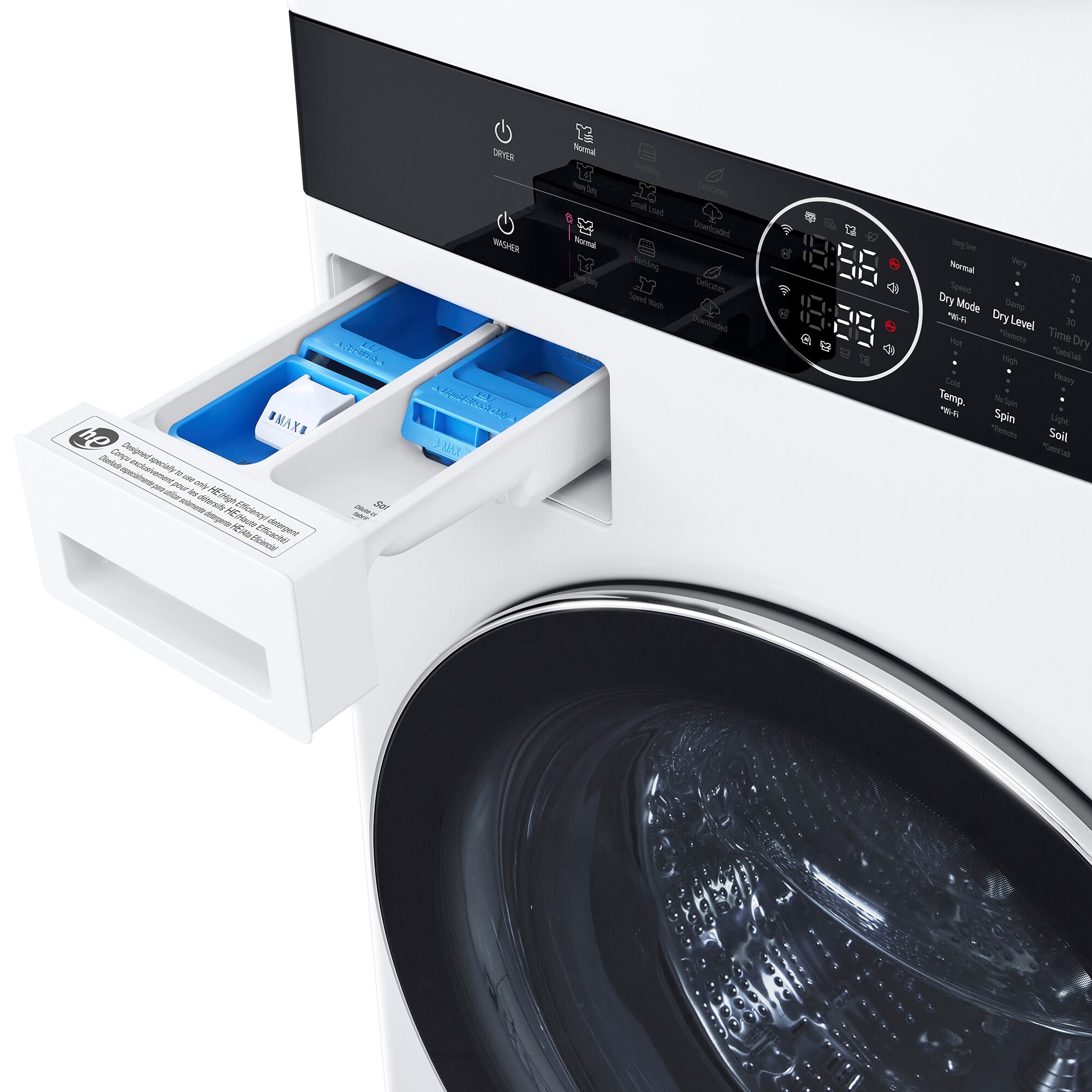 LG 27 in. 5.0 cu. ft. Smart Electric Front Load Ventless WashTower with Heat Pump, Center Control, AI Sensor Dry, Sanitize & Steam Cycle - White, , hires