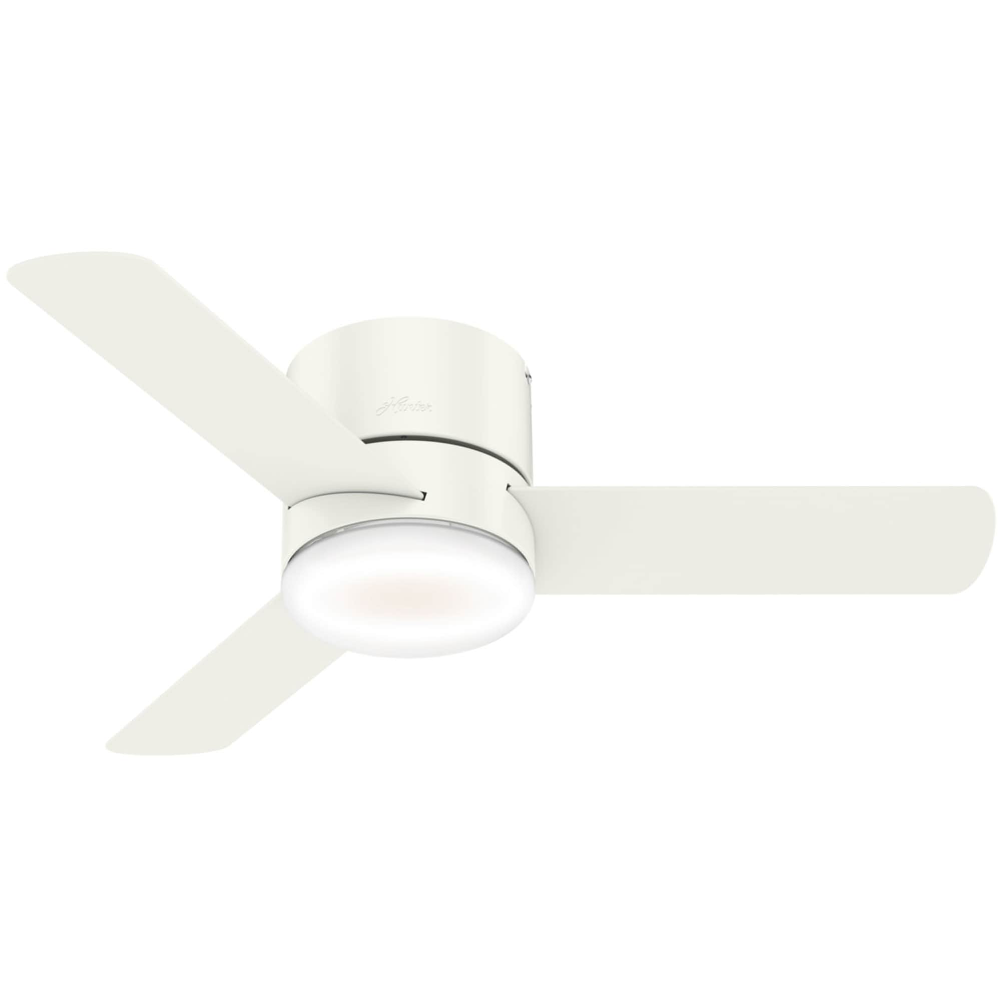 Hunter 44" Minimus Low Profile Ceiling Fan with LED Light Kit and Handheld Remote - Fresh White, White, hires