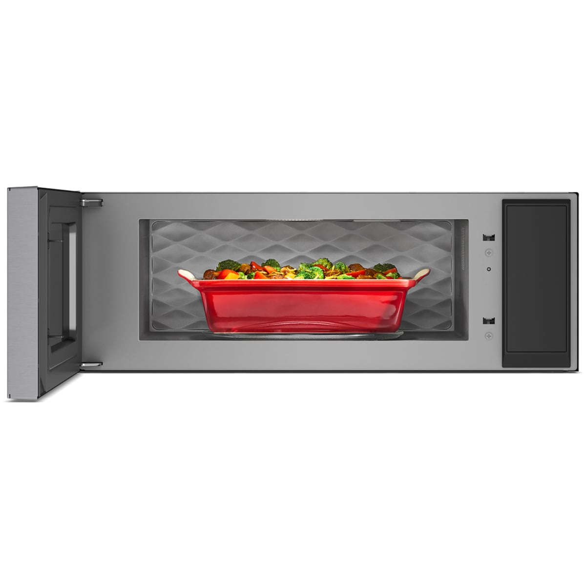 KitchenAid 30 in. 1.1 cu. ft. 1000W Low Profile Smart Over-the-Range Microwave with 600 CFM & Sensor Cooking - Fingerprint Resistant Stainless, , hires