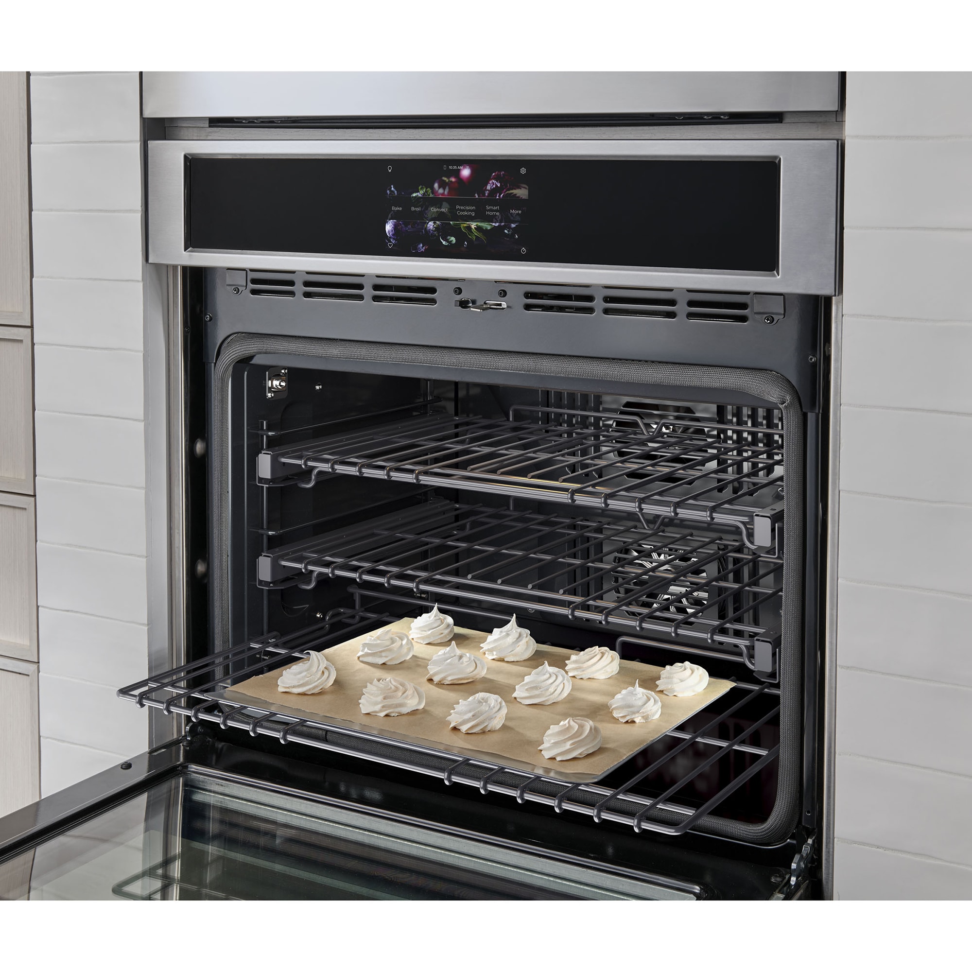 Monogram Statement Series 30 in. 5 cu. ft. Smart Speed Electric Single Wall Oven with True European Convection - Stainless Steel, , hires