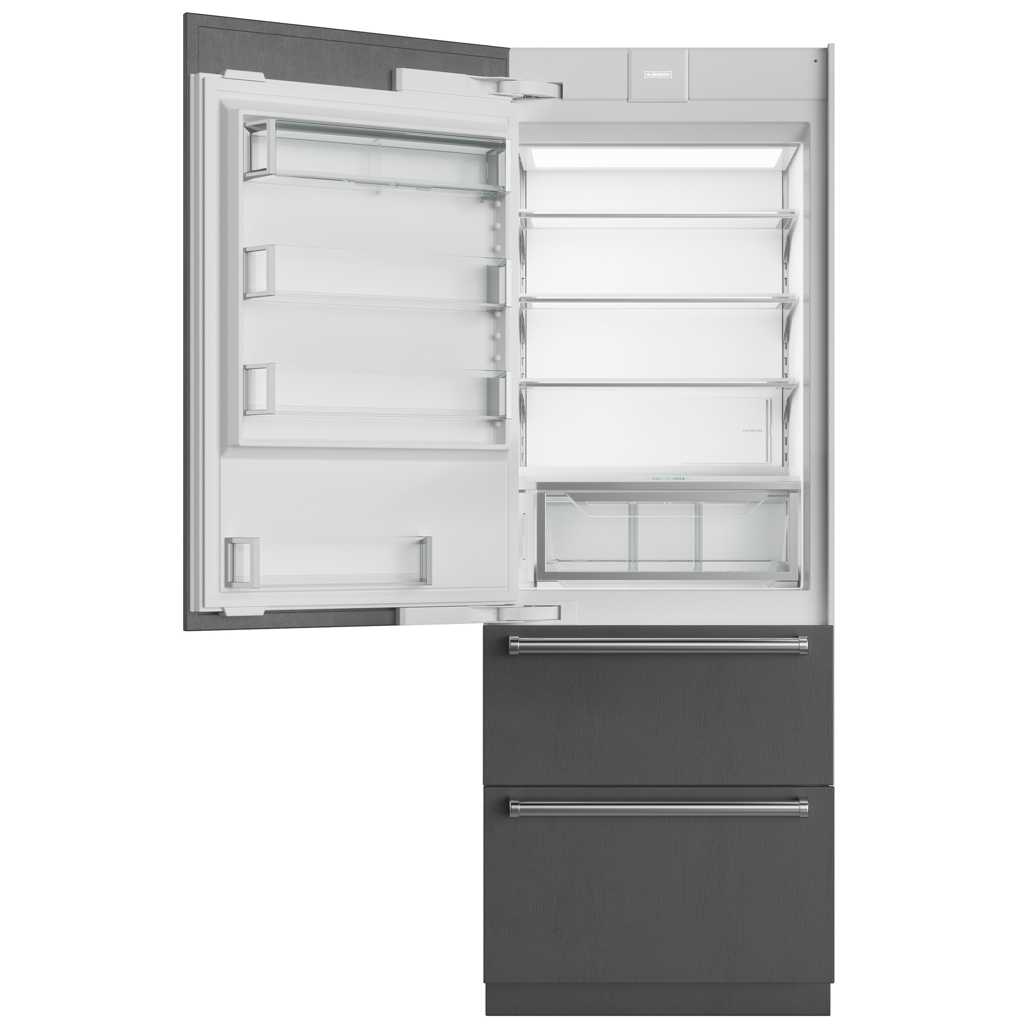 Sub-Zero 30 in. Built-In 15.6 cu. ft. Left- Hinged Counter Depth Bottom Freezer Refrigerator - Custom Panel Ready, , hires