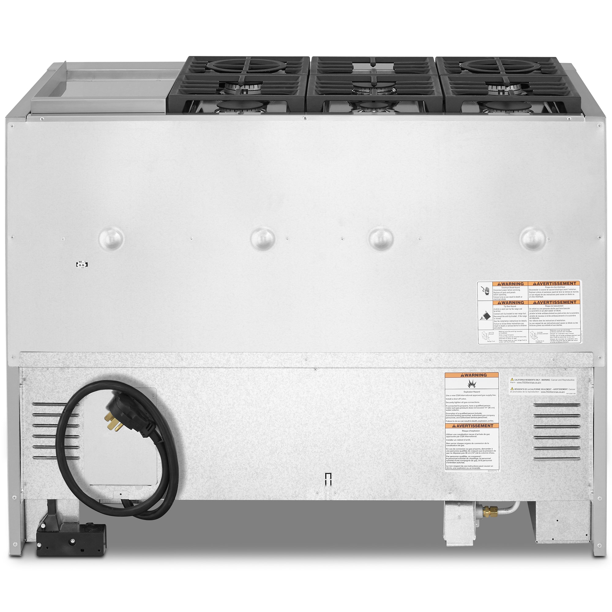 KitchenAid Commercial-Style 48 in. 6.3 cu. ft. Smart True European Convection Double Oven Dual Fuel Range with 6 Sealed Burners & Griddle - Stainless Steel, , hires