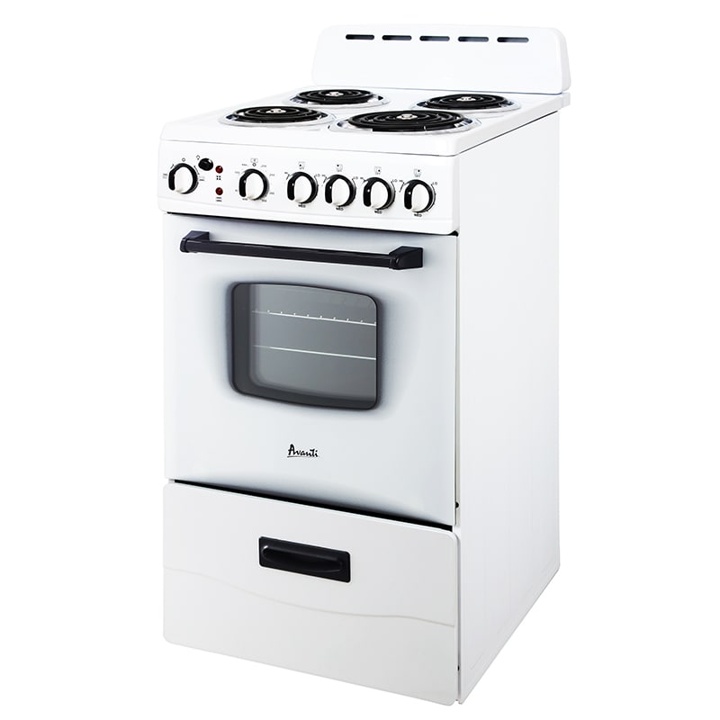 Avanti 20 in. 2.1 cu. ft. Electric Range with Coil Burners - White, , hires