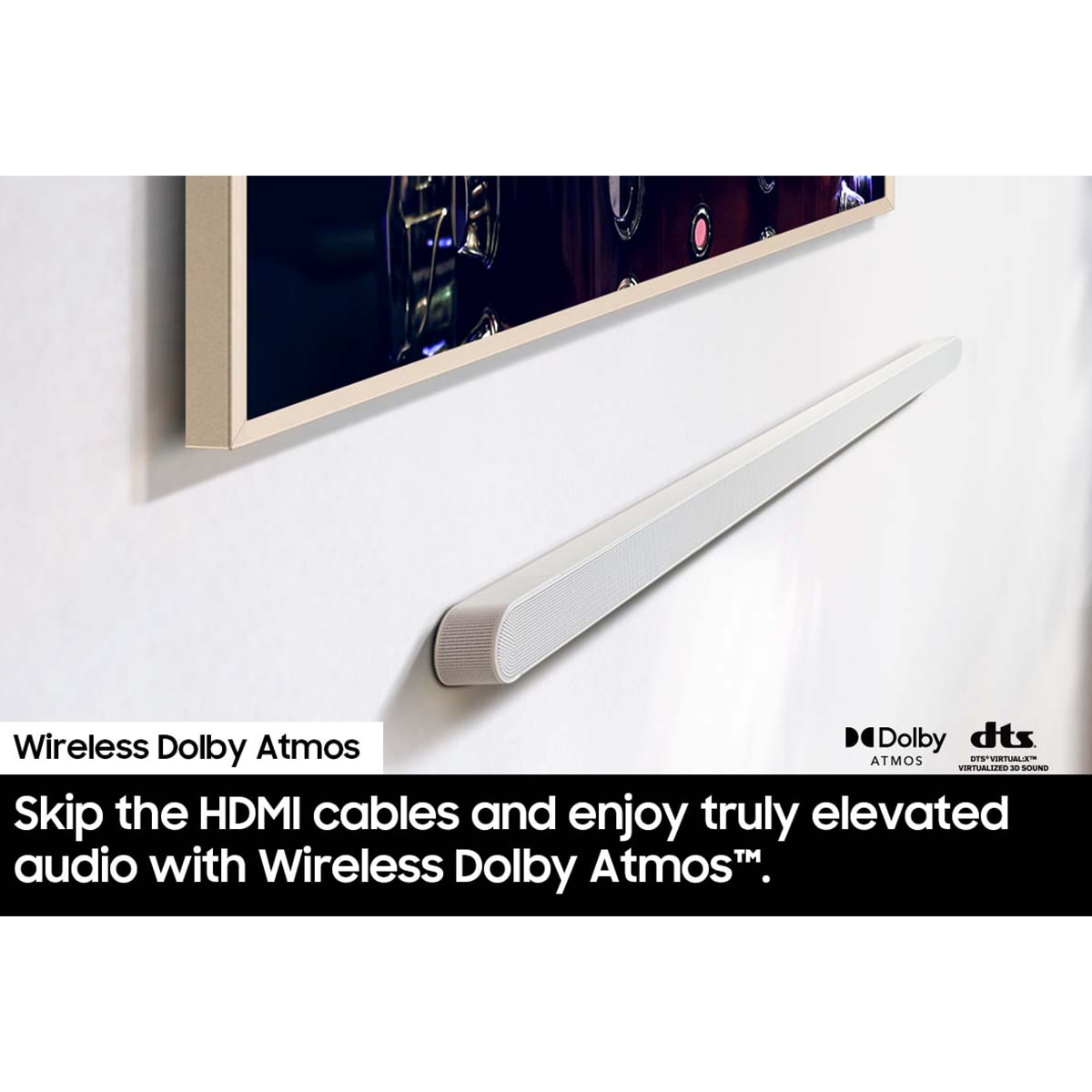 Samsung Ultra-slim 3.1.2 Channel Dolby Atmos Smart Sound Bar with Bluetooth & Wireless Subwoofer - White, White, hires