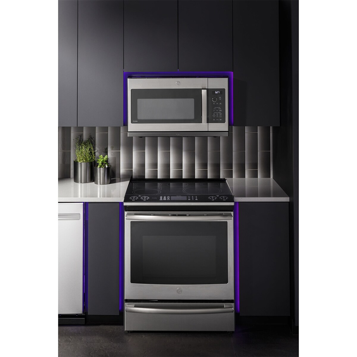 GE Profile 30 in. 2.2 cu. ft. 1000W Over-the-Range Microwave with 400 CFM & Sensor Cooking - Stainless Steel, , hires