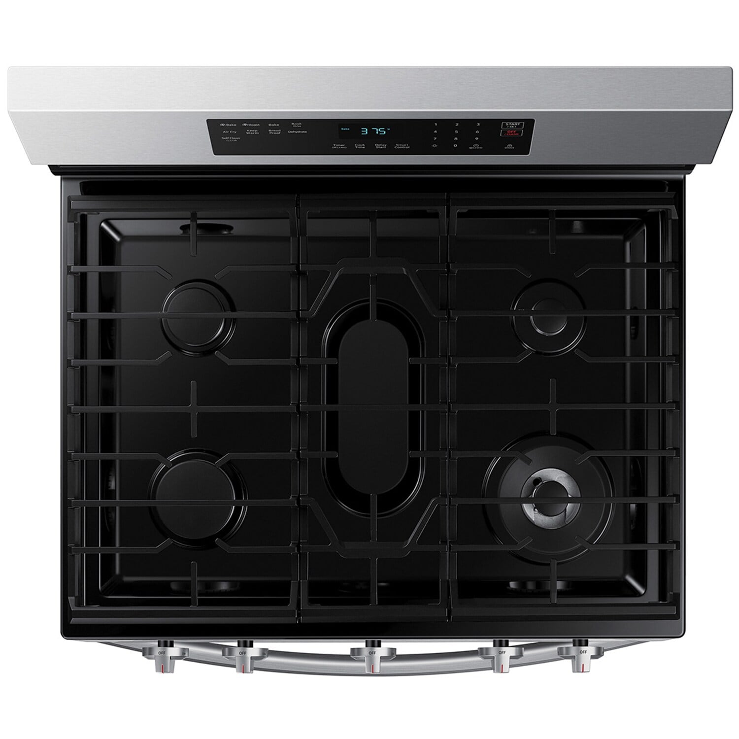 Samsung 30 in. 6 cu. ft. Smart Air Fry Standard Convection Gas Range with 5 Sealed Burners & Griddle - Stainless Steel, Stainless Steel, hires